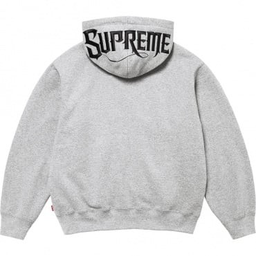 Supreme Mister Cartoon Zip Up Hoodie Grey