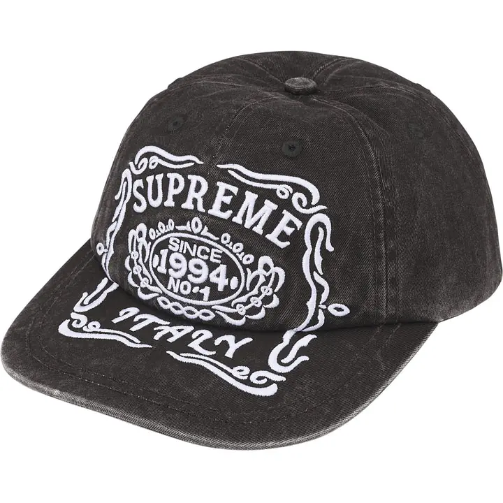 Supreme Italy 6 Panel Hat - 'Black'