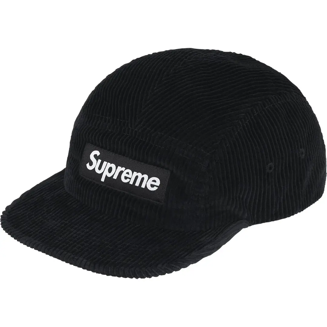 Supreme Corduroy Camp Cap - 'Black'