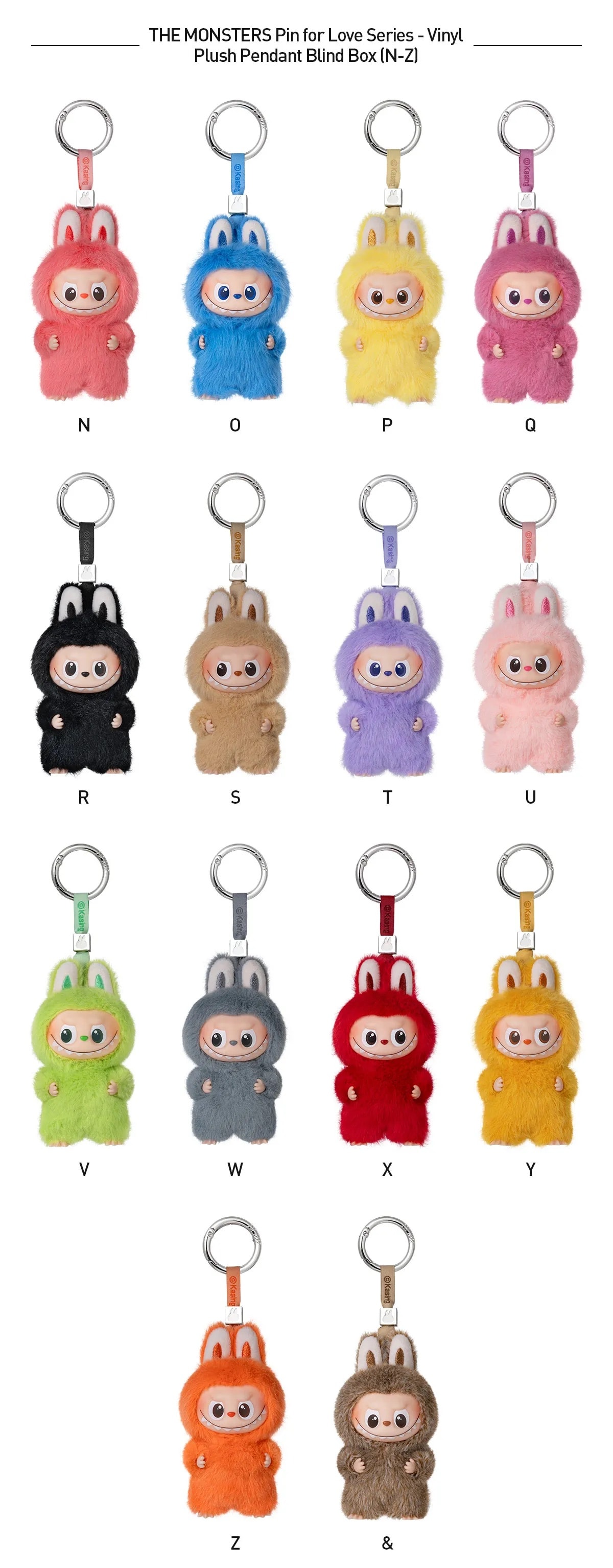 Pop Mart Labubu THE MONSTERS Pin for Love Series-Vinyl Plush Pendant Blind Box (N-Z)