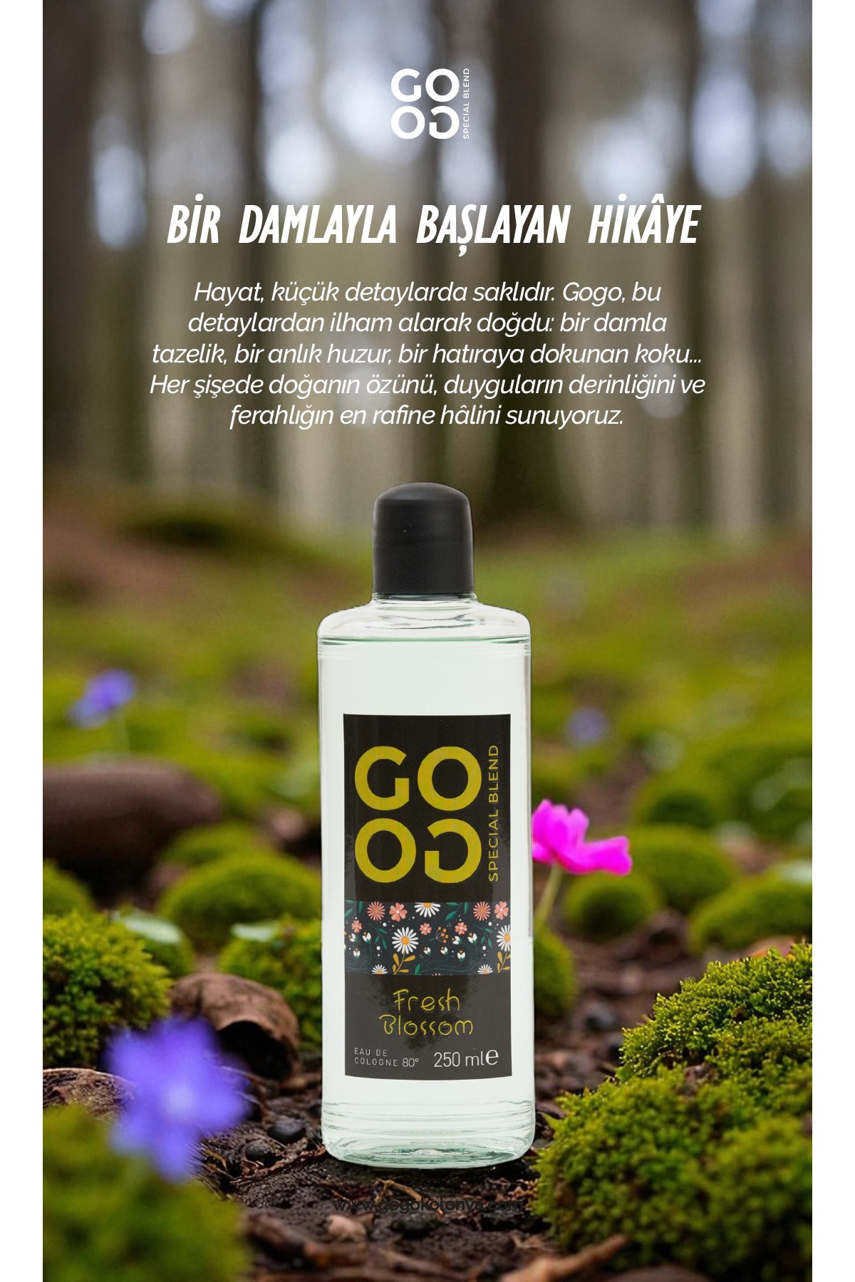 Gogo Fresh Blossom Kolonya 250ml Cam Şişe