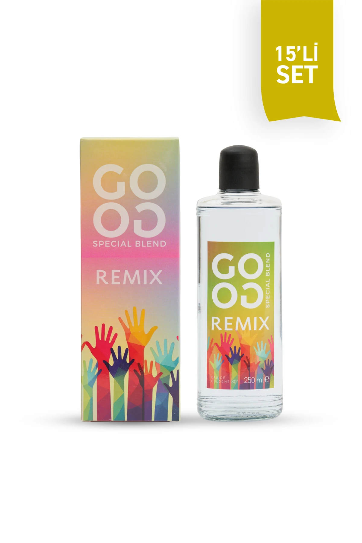 Gogo Remix Kolonya 250ml Cam Şişe - 15 Adet