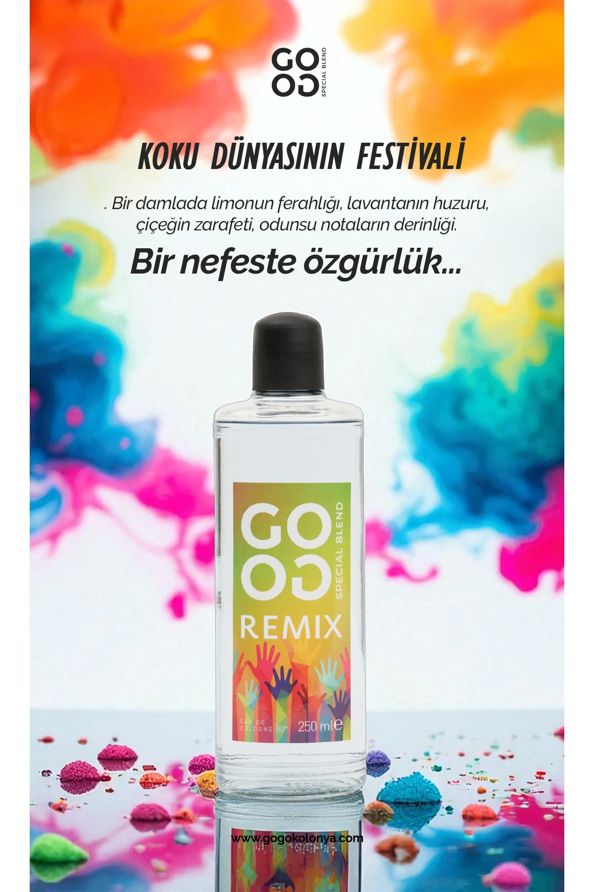 Gogo Remix Kolonya 250ml Cam Şişe