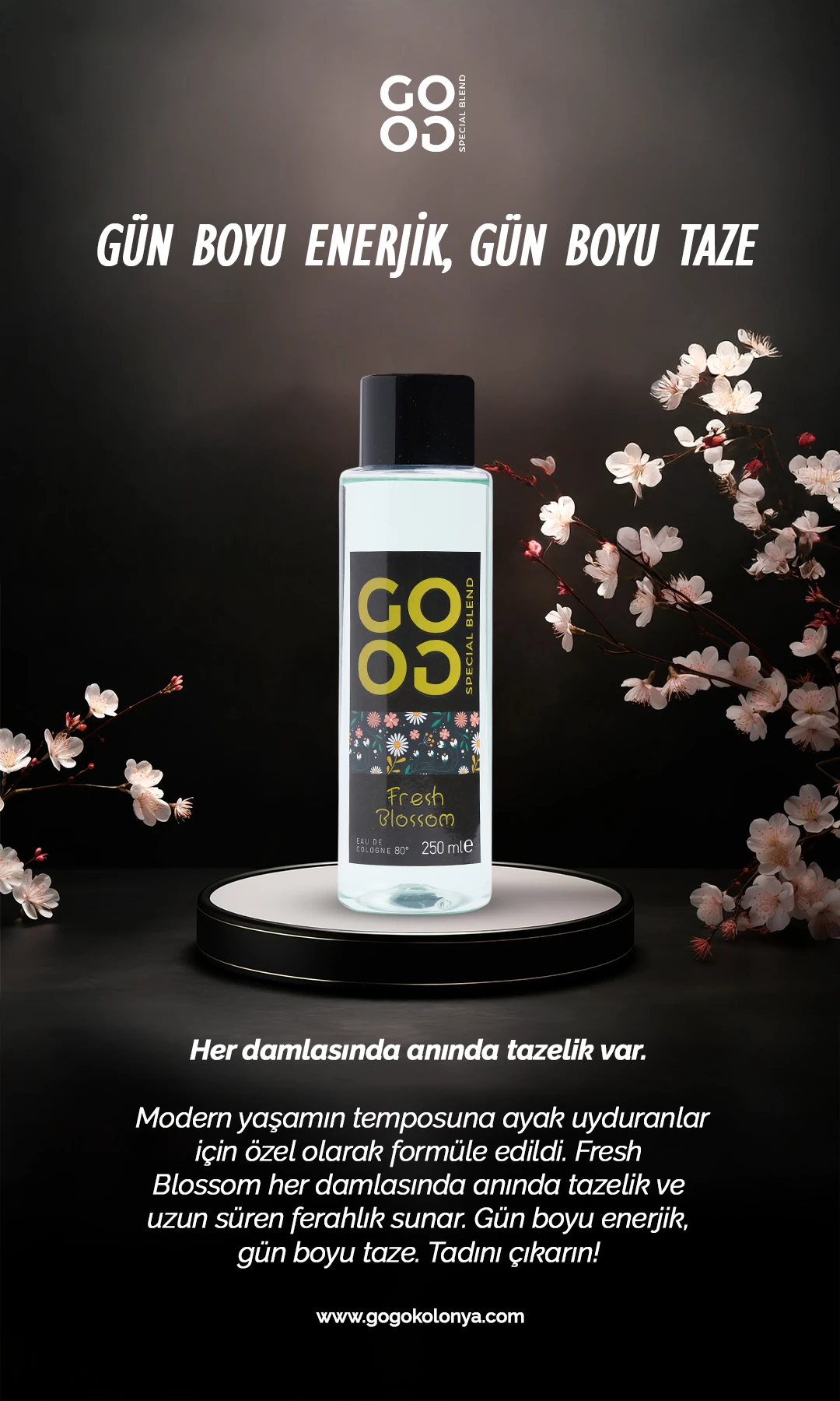 Gogo Fresh Blossom Kolonya 250ml Pet Şişe