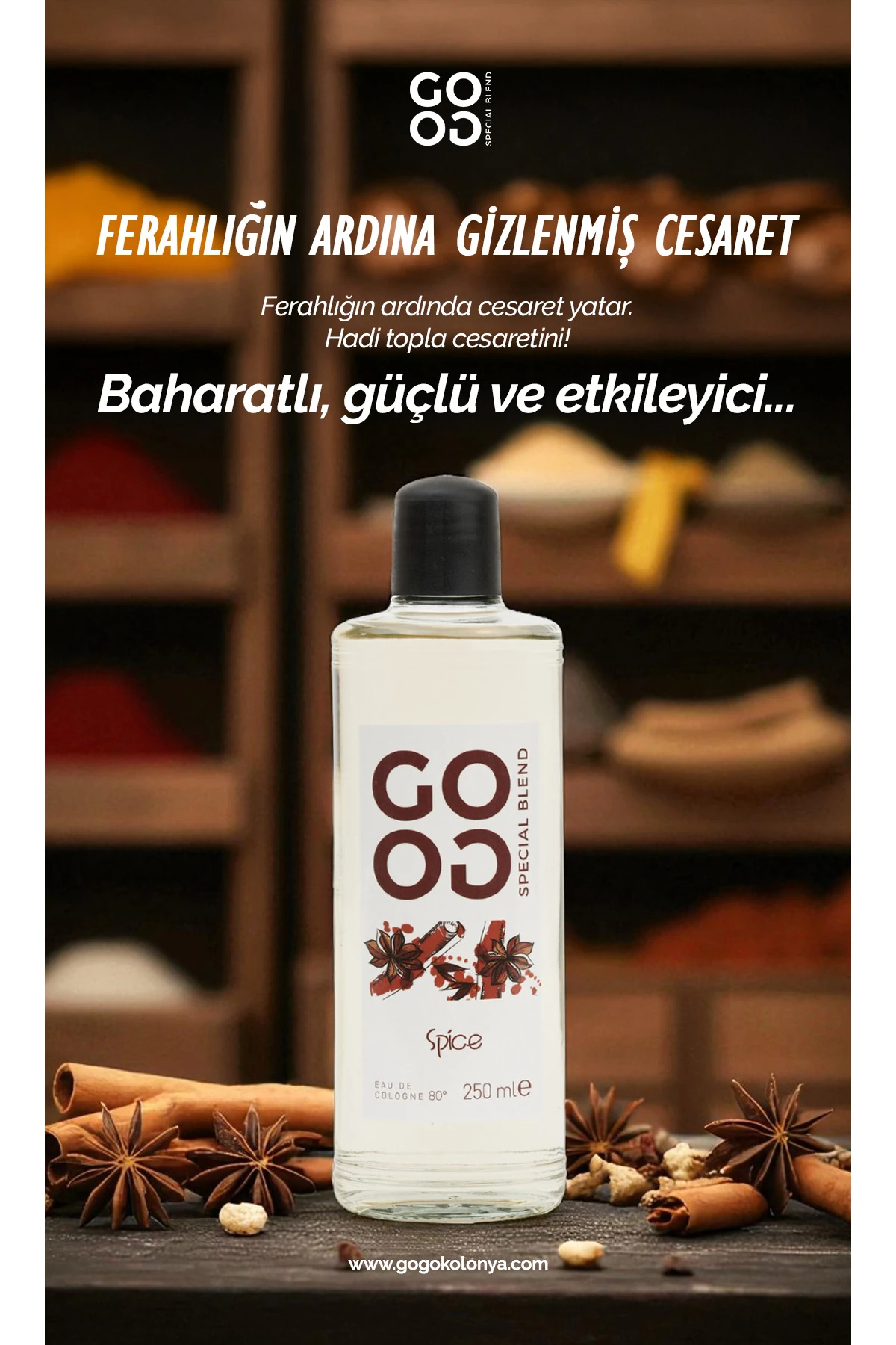 Gogo Spice Kolonya 250ml Cam Şişe