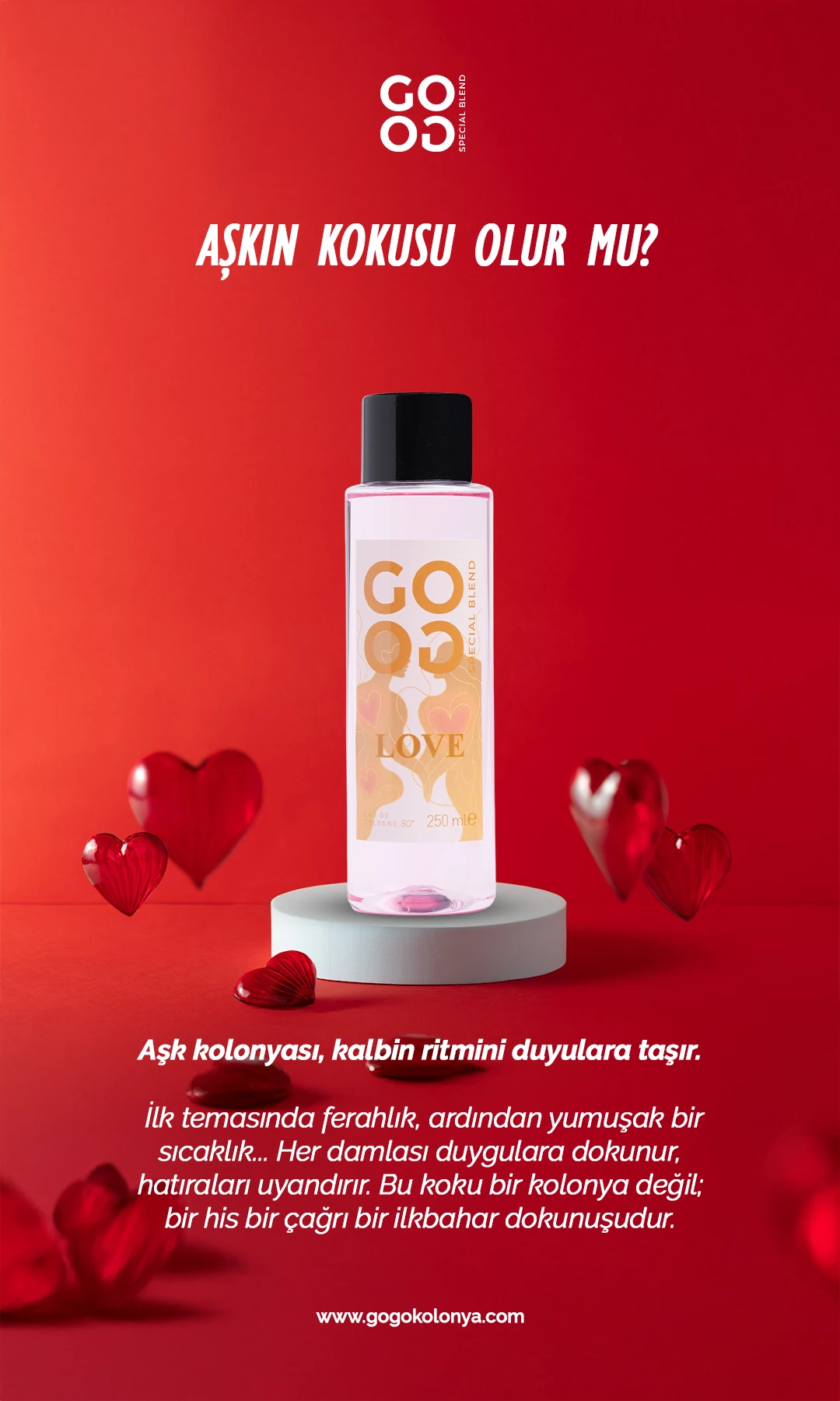 Gogo Love Kolonya 250ml Plastik Şişe - 20 Adet