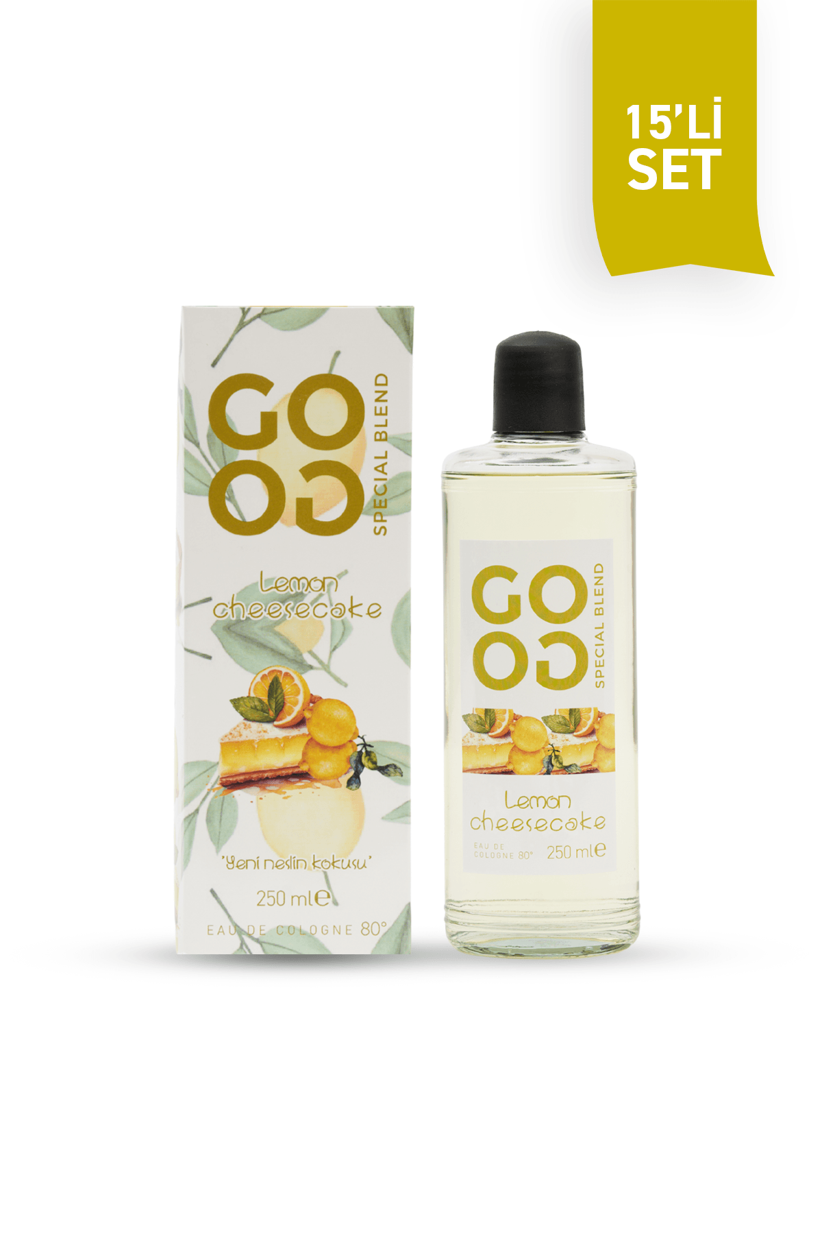 Gogo Lemon Cheesecake Kolonya 250ml Cam Şişe - 15 Adet