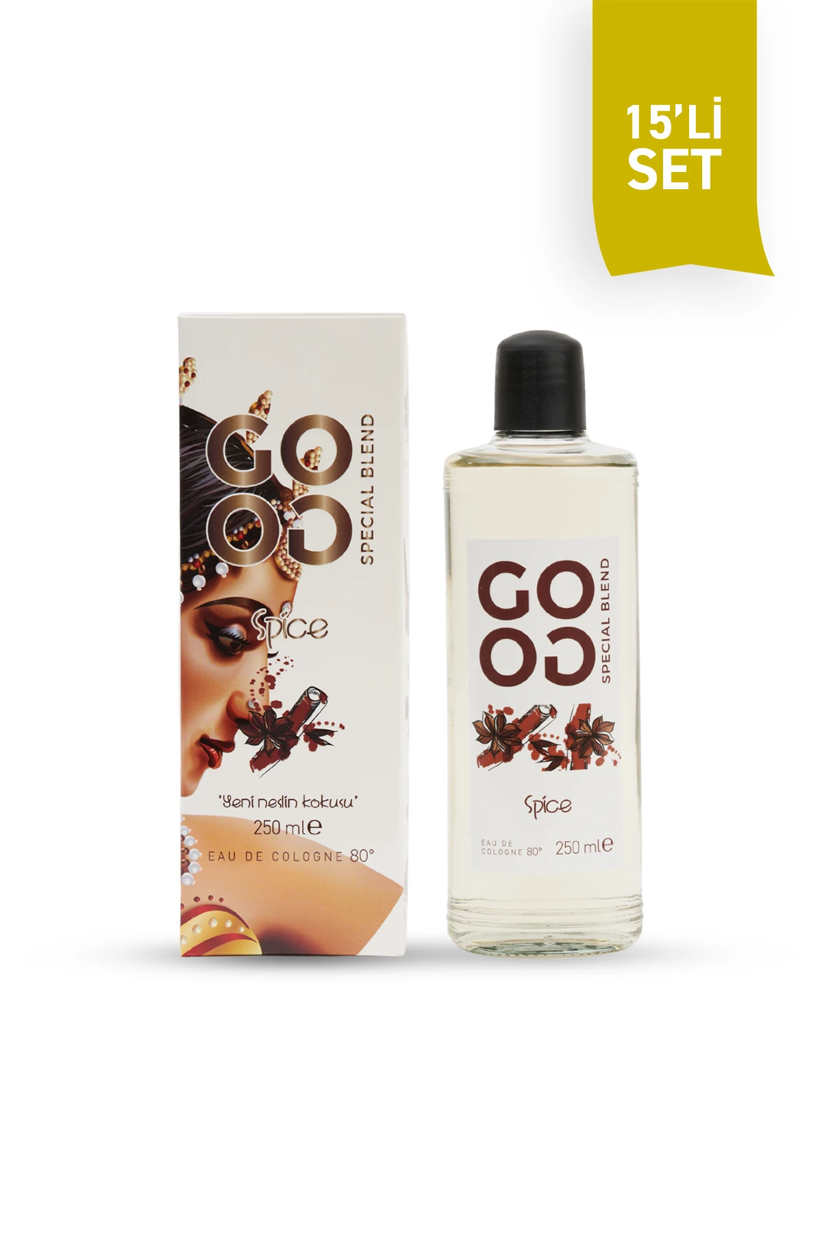 Gogo Spice Kolonya 250ml Cam Şişe - 15 Adet