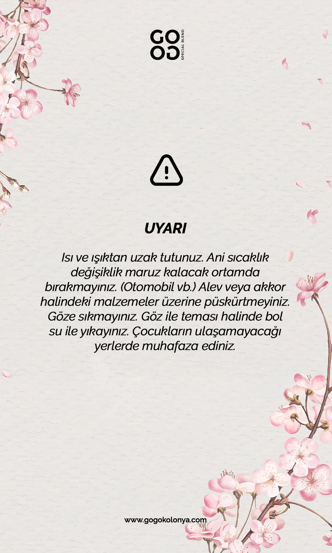 Gogo Japon Kiraz Çiçeği Kolonya 250ml Pet Şişe