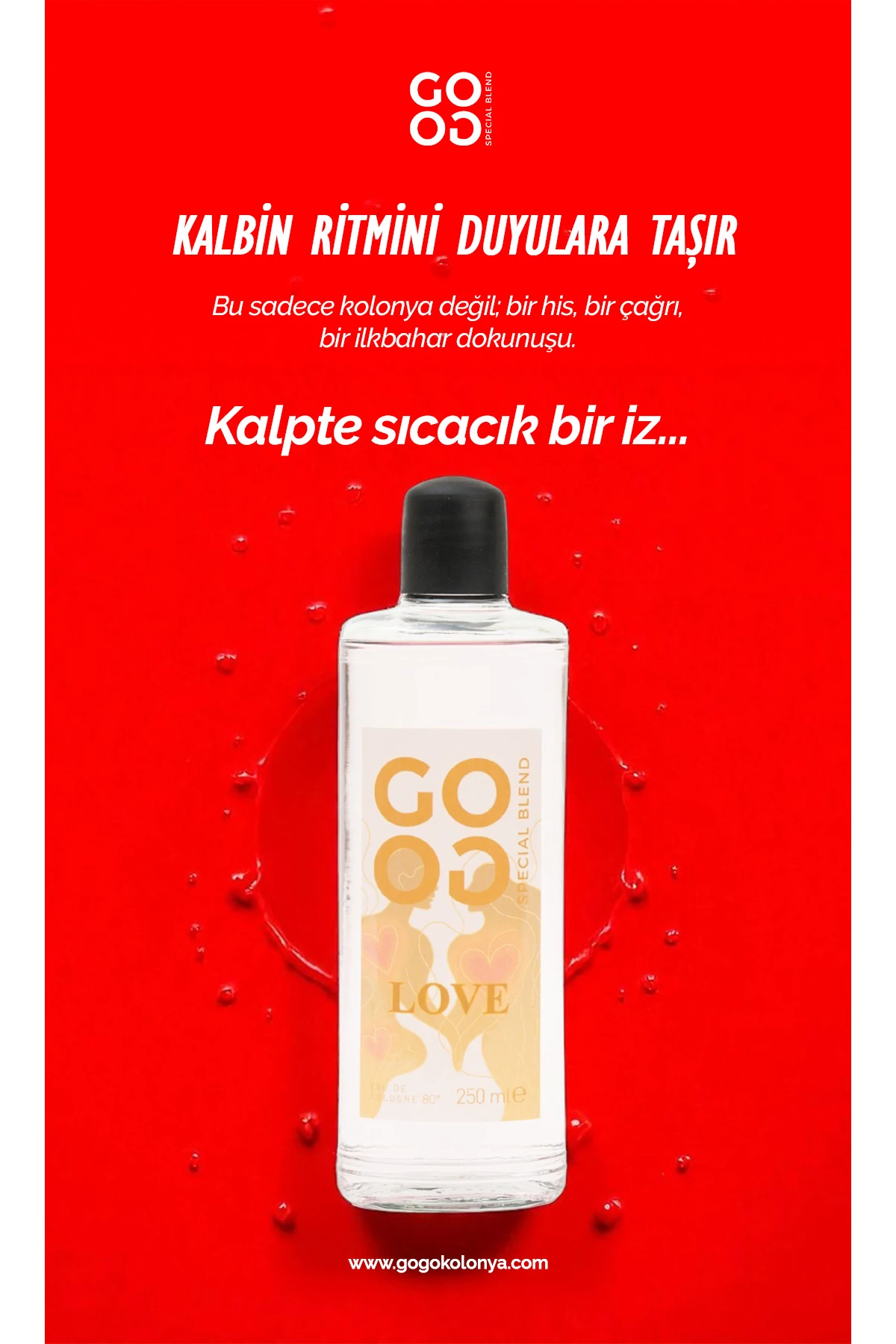 Gogo Love Kolonya 250ml Cam Şişe