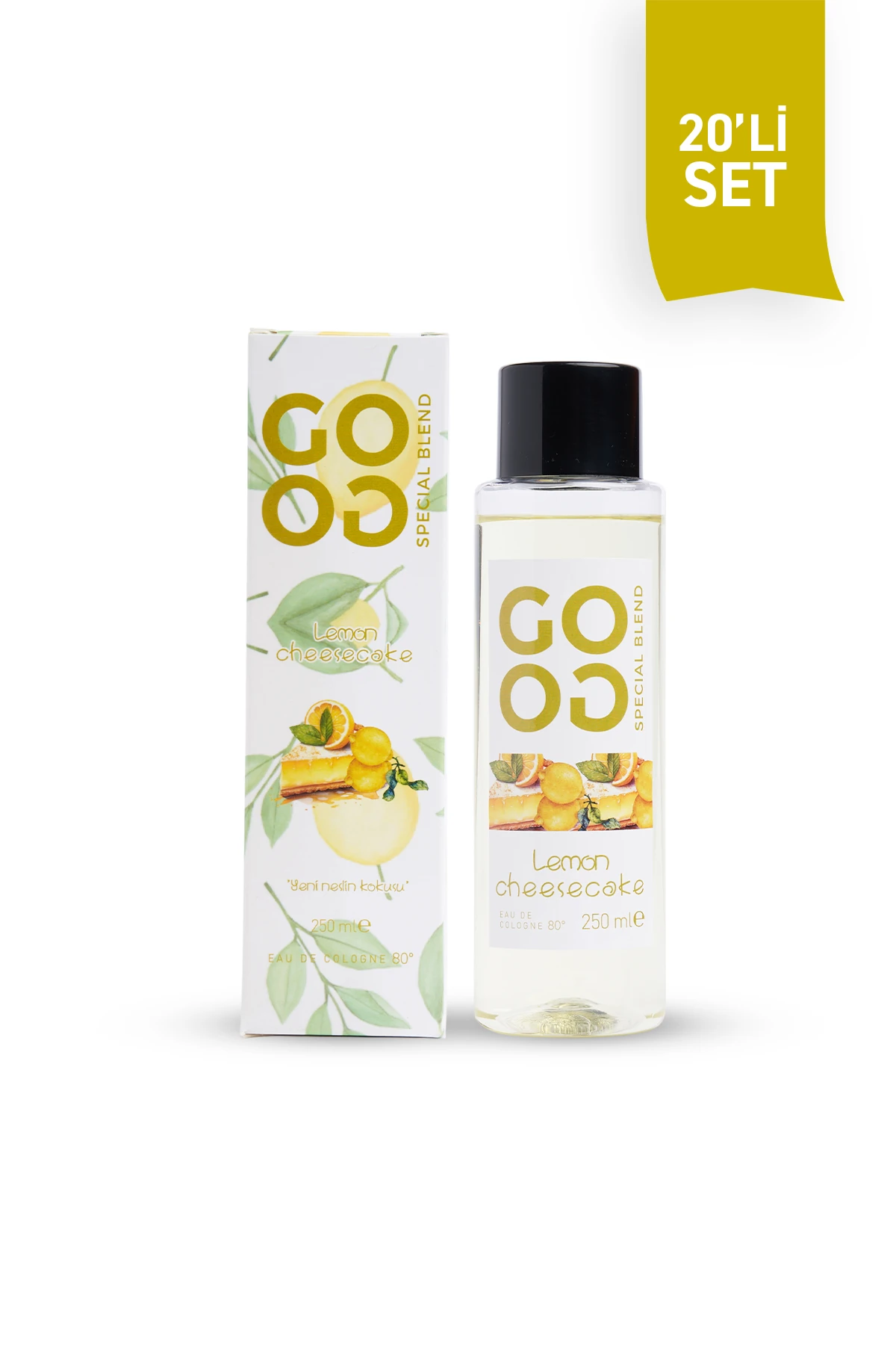 Gogo Lemon Cheesecake Kolonya 250ml Plastik Şişe - 20 Adet