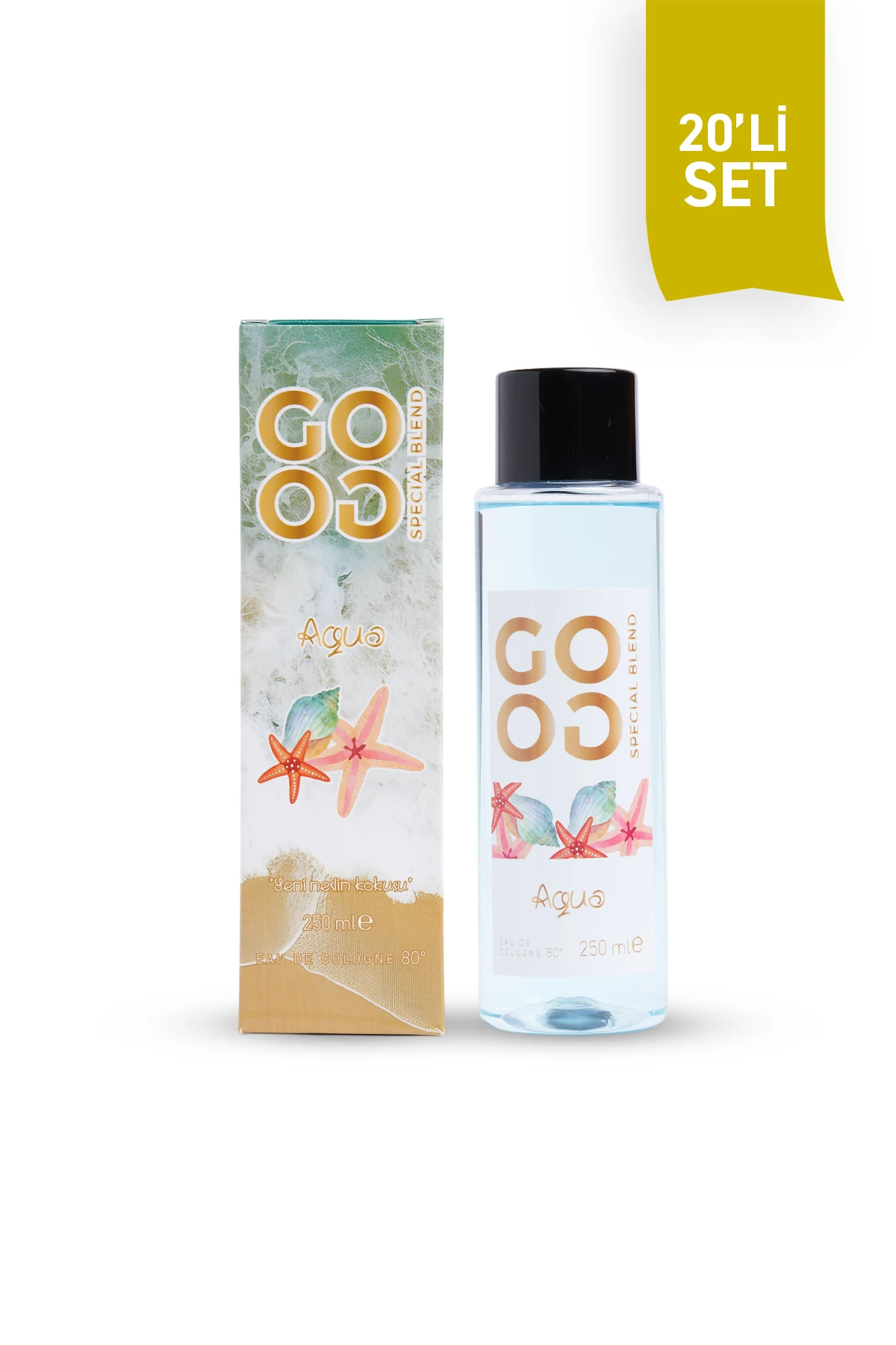 Gogo Aqua Kolonya 250ml Plastik Şişe - 20 Adet