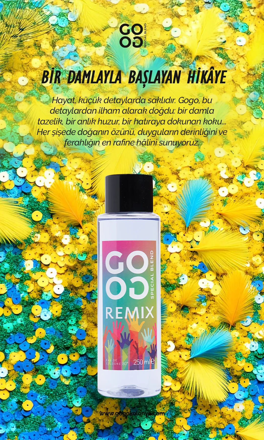 Gogo Remix Kolonya 250ml Pet Şişe