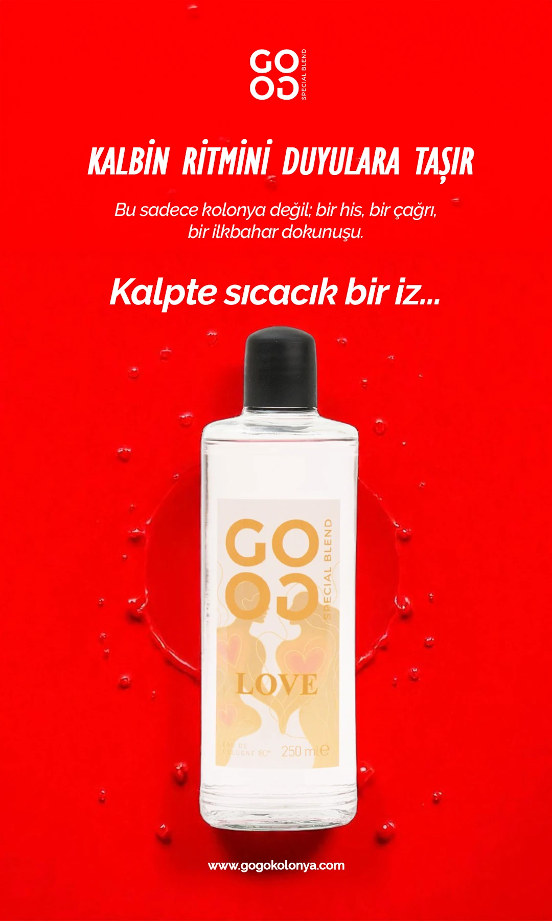 Gogo Love Kolonya 250ml Cam Şişe - 15 Adet
