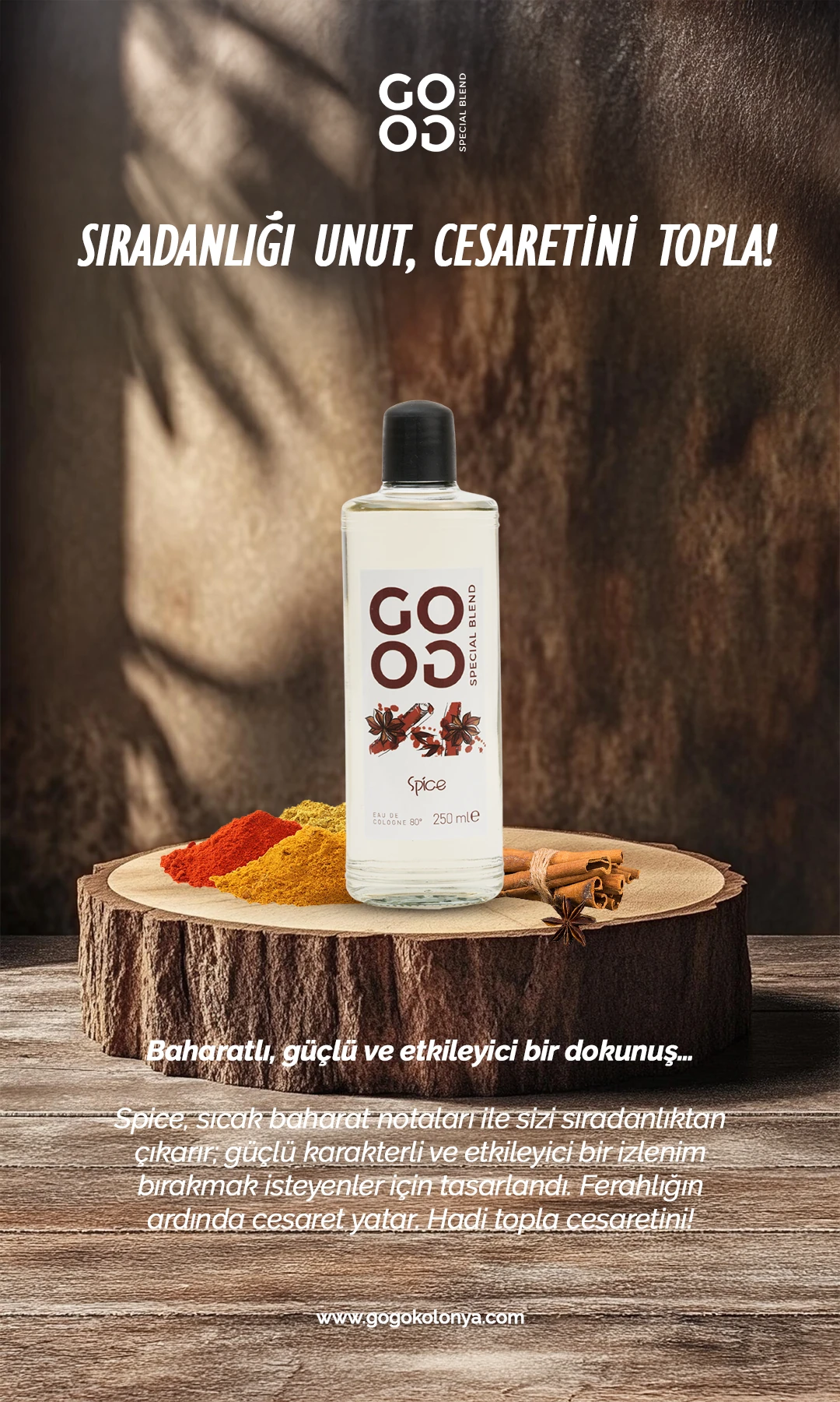Gogo 4'lü Kolonya Seti 250ml Cam Şişe (Aqua - Love - Spice - Tropikal)