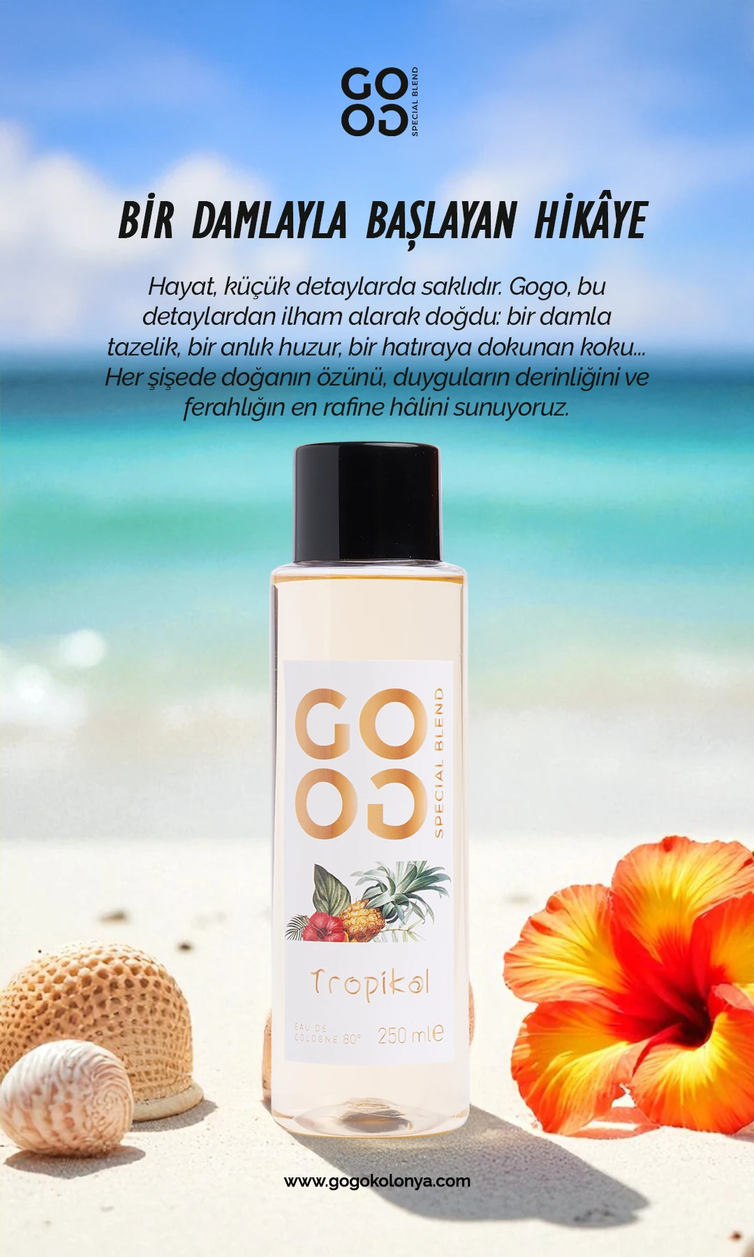 Gogo Tropikal Kolonya 250ml Pet Şişe