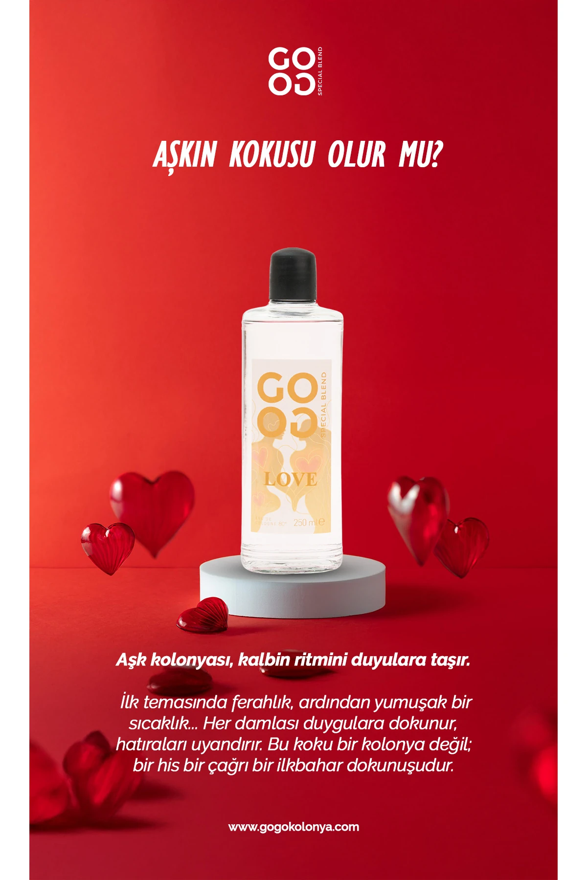 Gogo Love Kolonya 250ml Cam Şişe