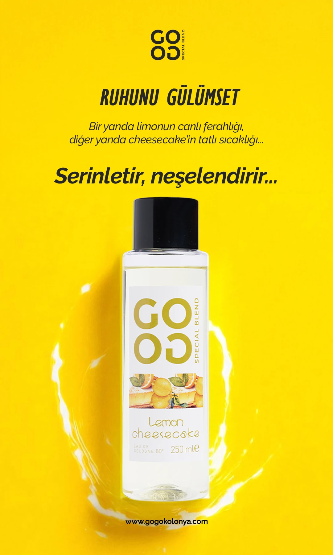 Gogo Lemon Cheesecake Kolonya 250ml Pet Şişe