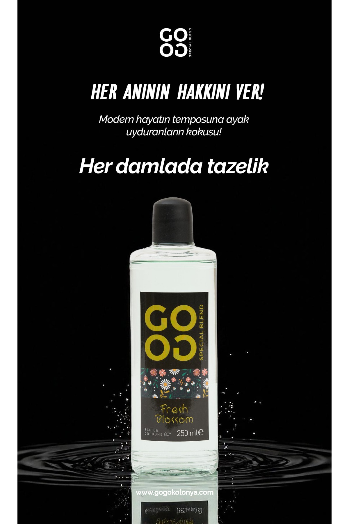 Gogo Fresh Blossom Kolonya 250ml Cam Şişe