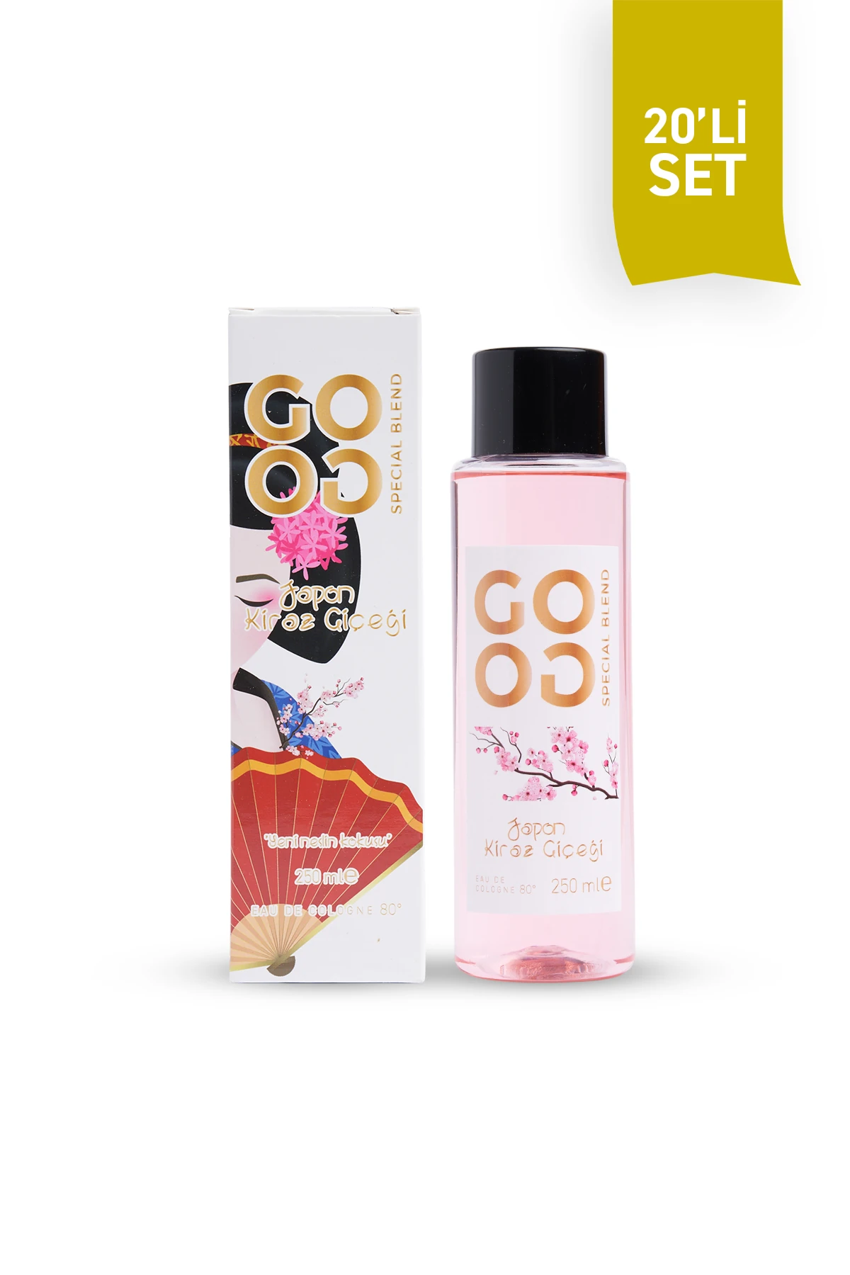 Gogo Japon Kiraz Çiçeği Kolonya 250ml Plastik Şişe - 20 Adet