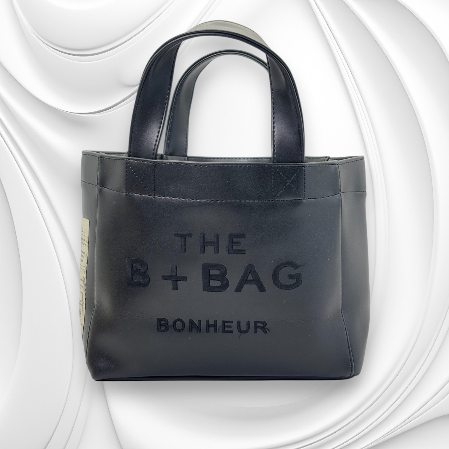 THE B+BAG SİYAH DERİ KANVAS ÇANTA