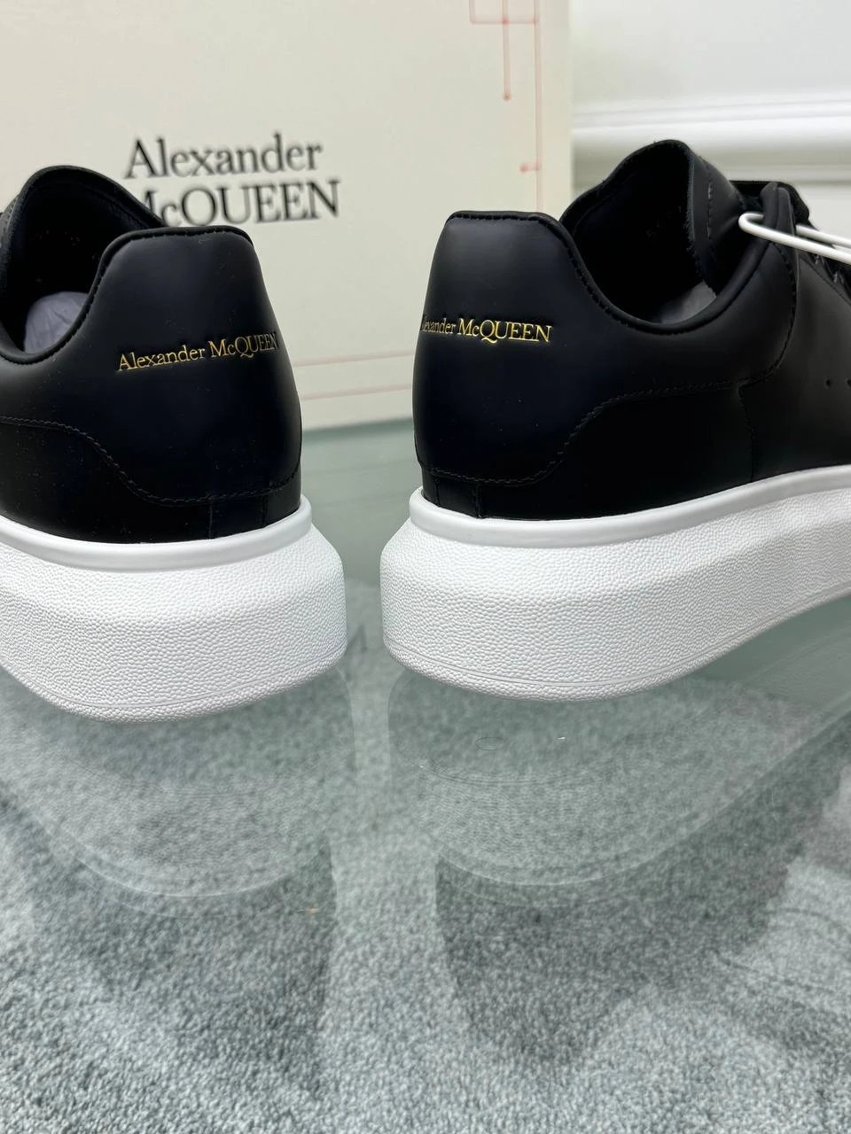 Oversize Siyah Deri Sneaker