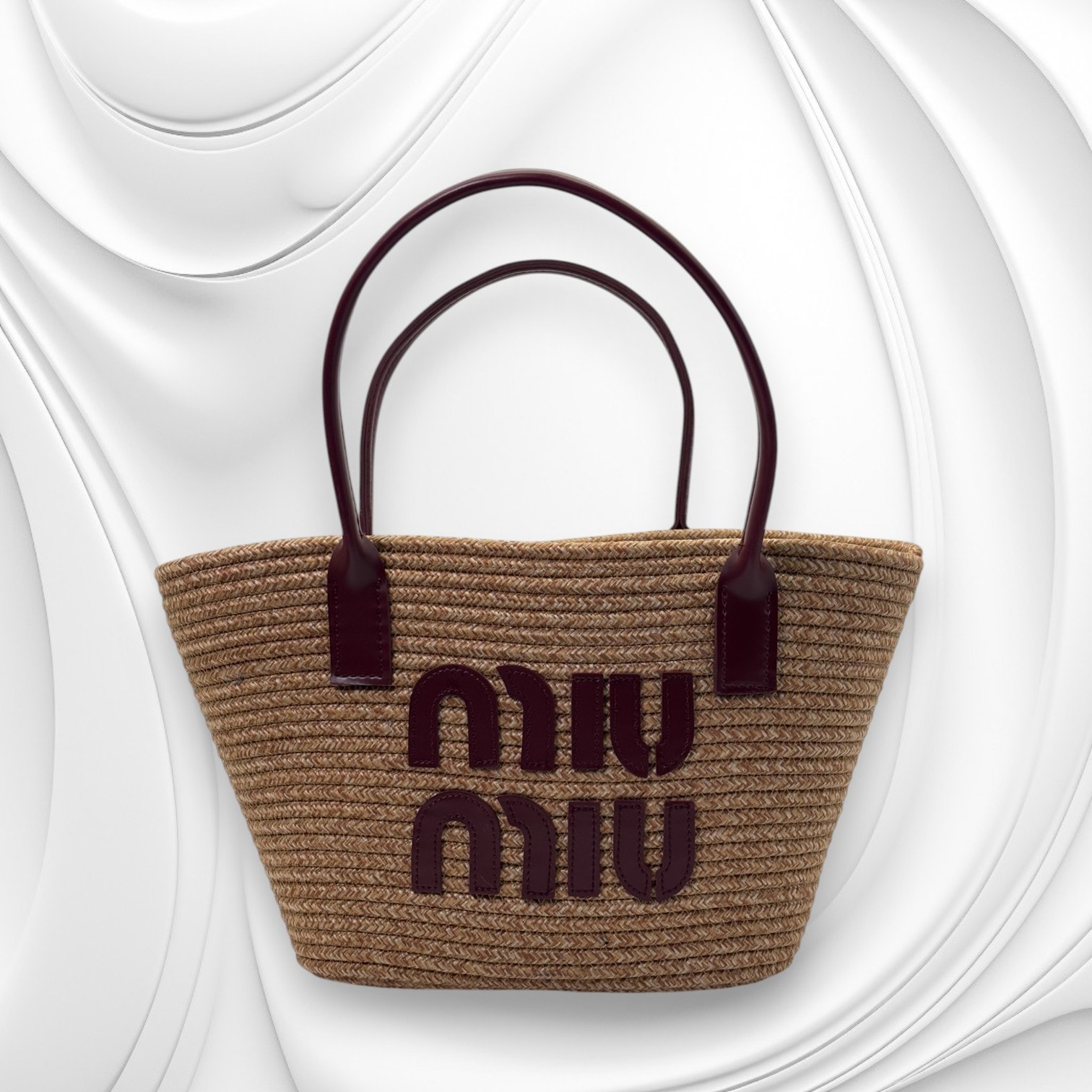 BORDO DETAYLI HASIR ÇANTA