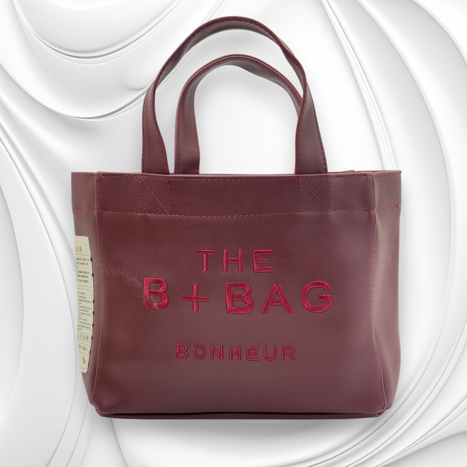 THE B+BAG KIRMIZI DERİ KANVAS ÇANTA