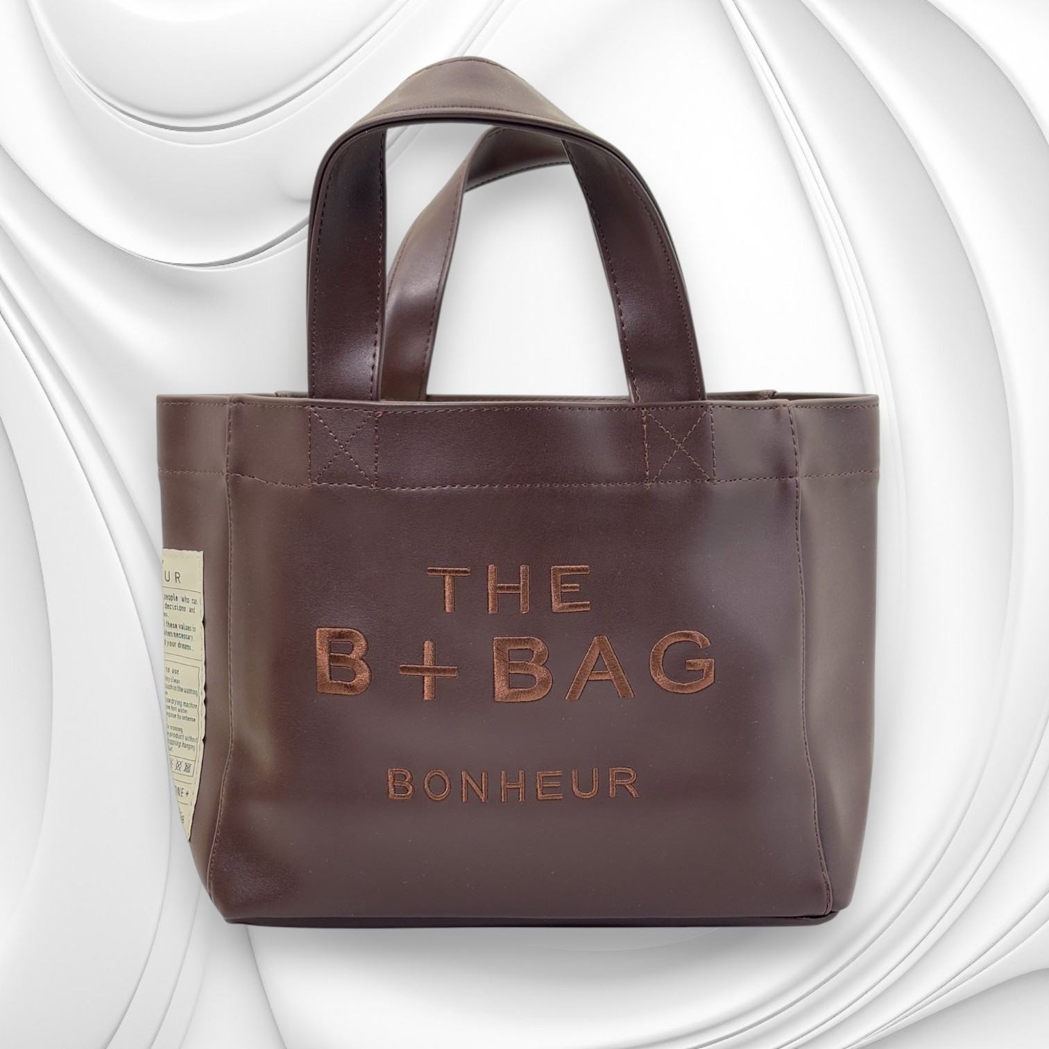 THE B+BAG KAHVERENGİ DERİ KANVAS ÇANTA