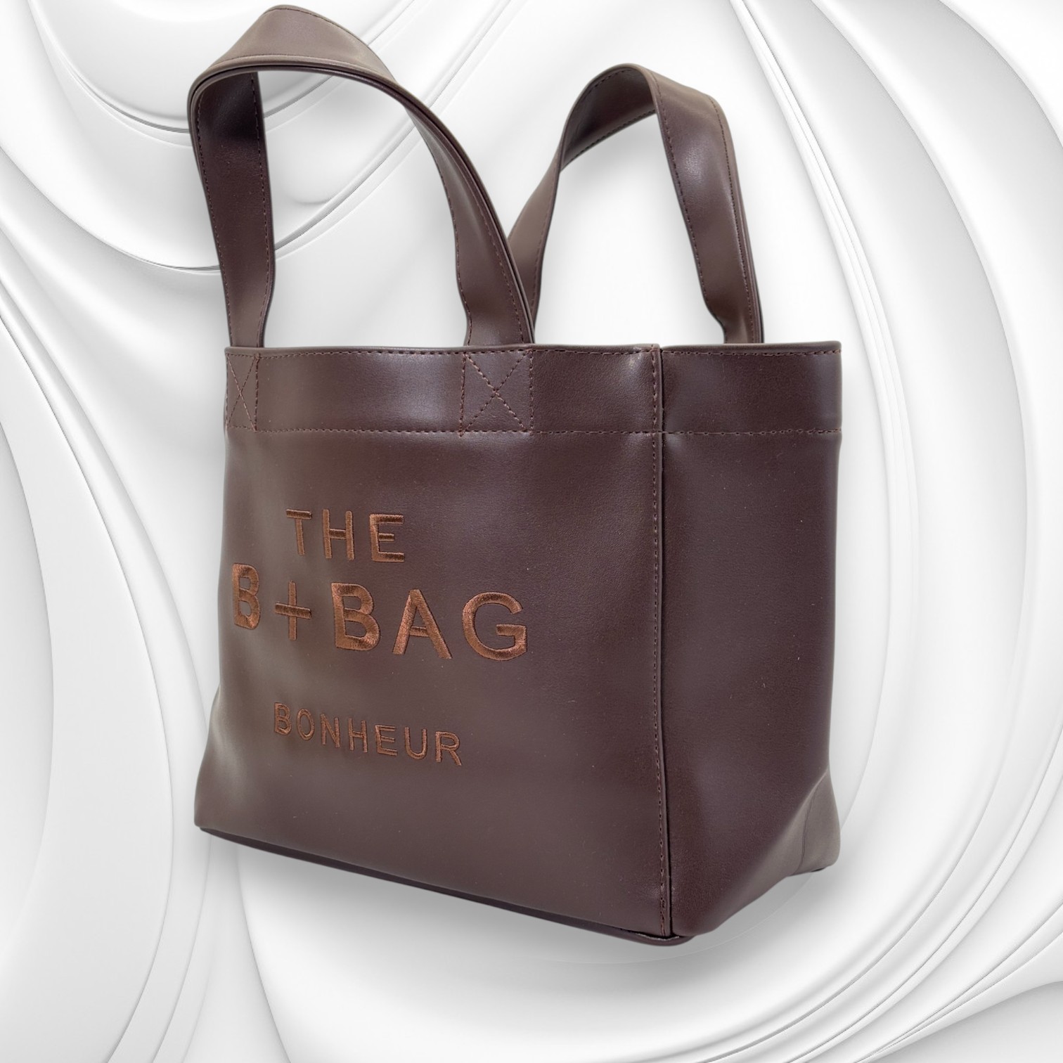 THE B+BAG KAHVERENGİ DERİ KANVAS ÇANTA