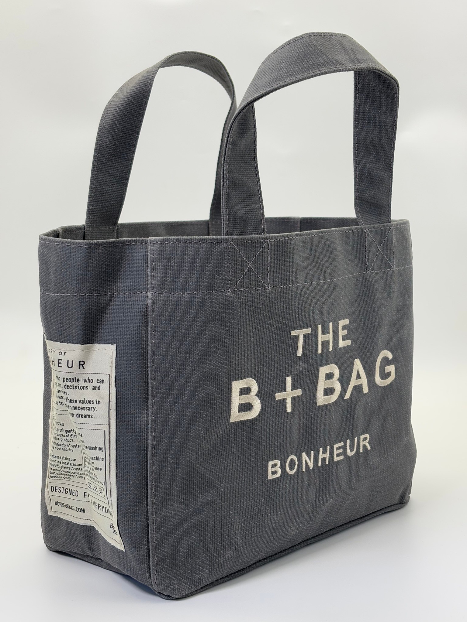 THE B+BAG GHOST GREY KANVAS ÇANTA