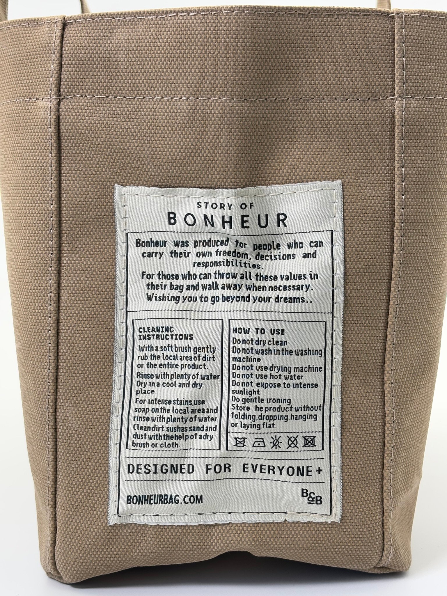 THE B+BAG ÇÖL BEJİ KANVAS ÇANTA