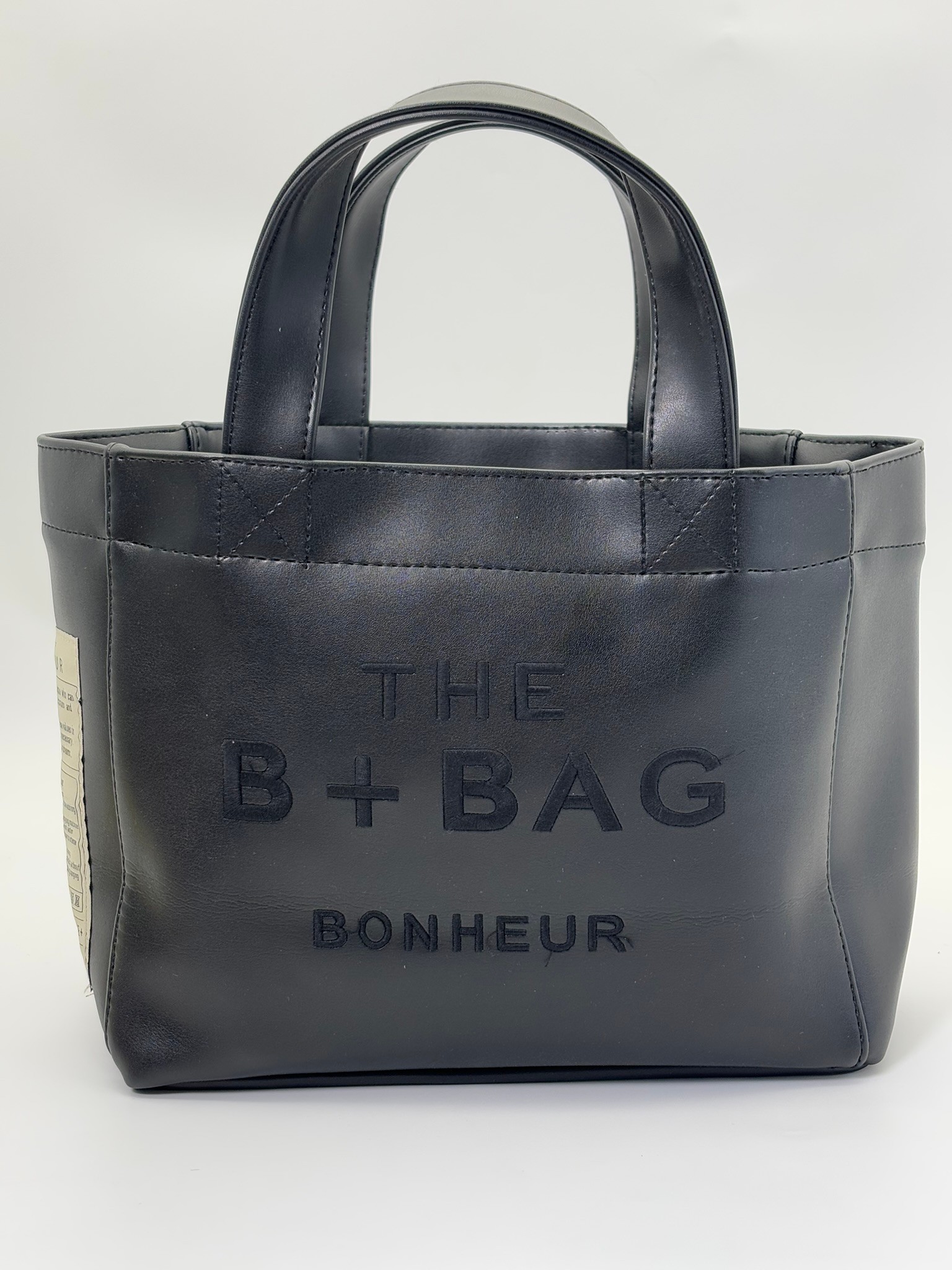 THE B+BAG SİYAH DERİ KANVAS ÇANTA