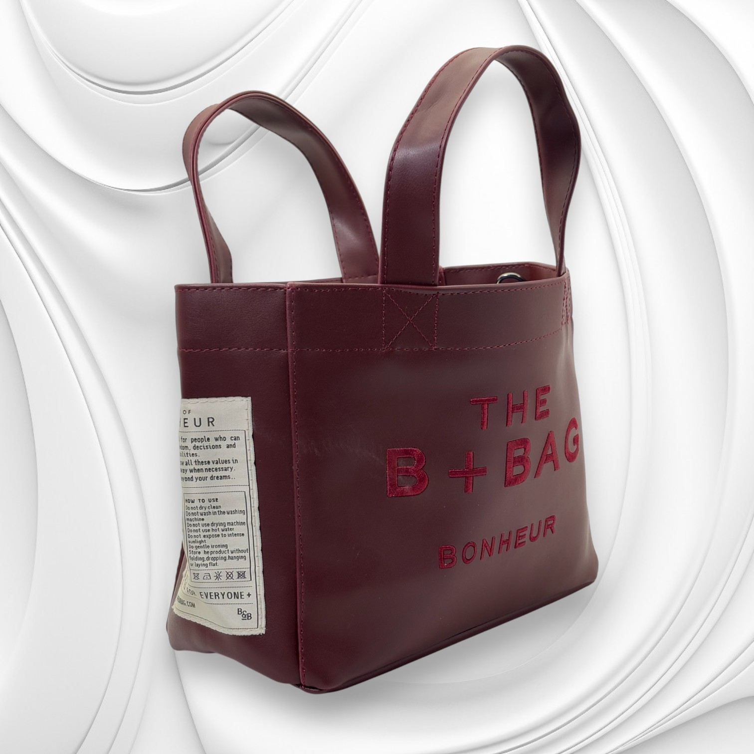 THE B+BAG KIRMIZI DERİ KANVAS ÇANTA