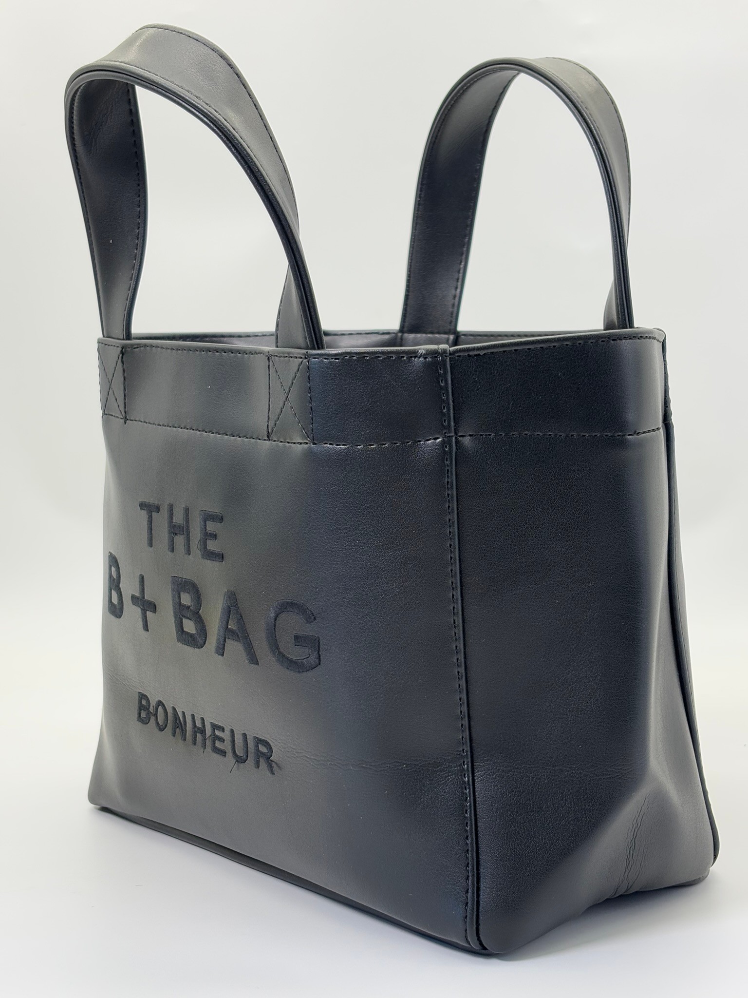 THE B+BAG SİYAH DERİ KANVAS ÇANTA