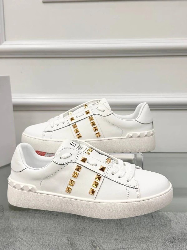 Gold Taş Detaylı Beyaz Erkek Deri Sneaker