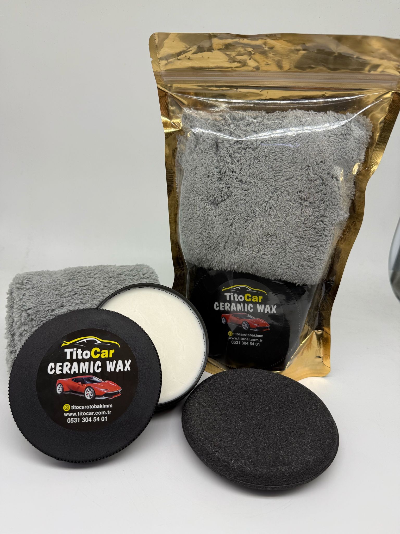 TitoCar Seramik Wax Mikrofiber Bez ve Ped Hediyeli 150 gr
