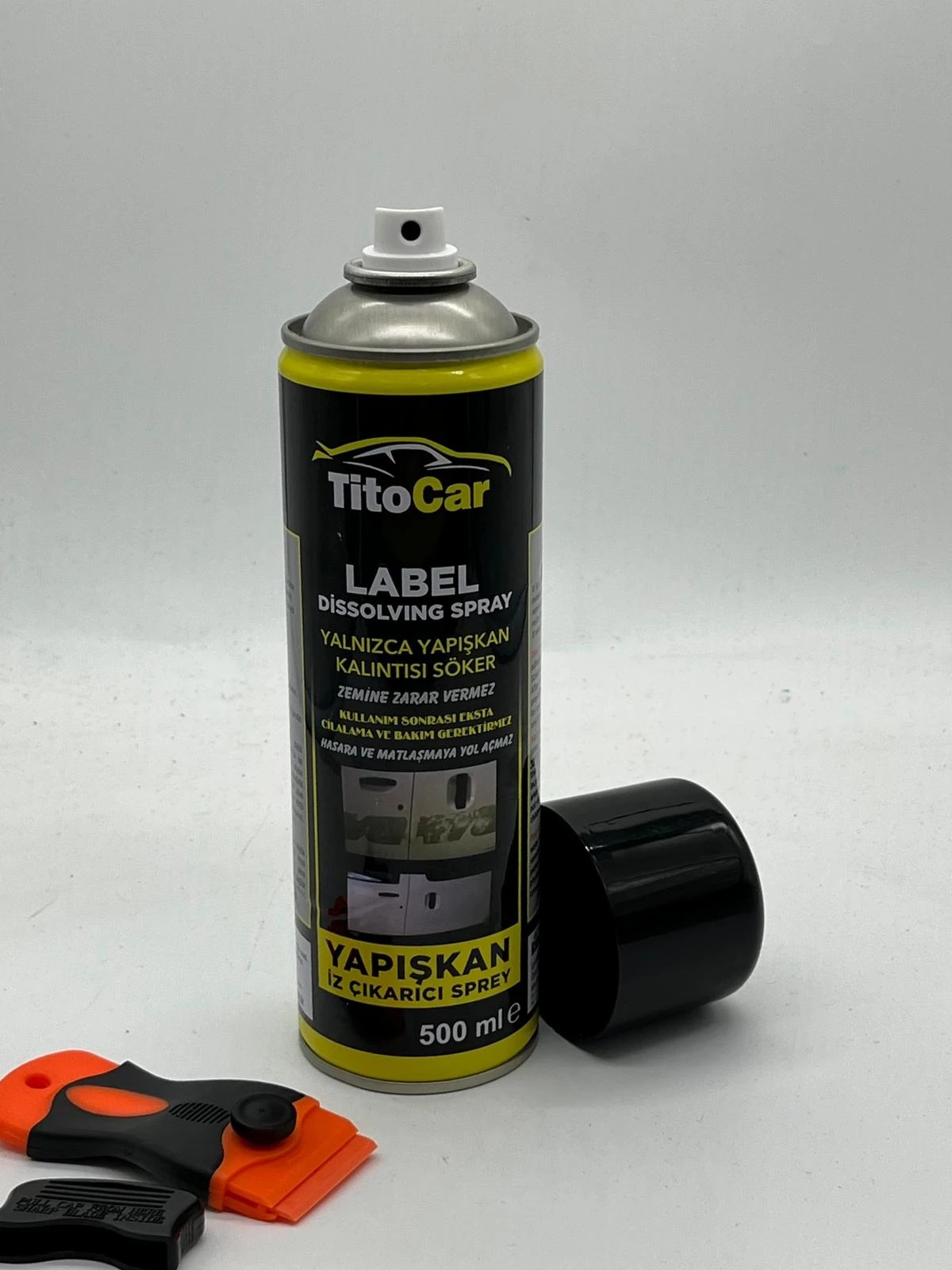 TitoCar Yapışkan İz Çıkarıcı Sprey 500 ml & TitoCar Yapışkan Kazıyıcı&Sıyırıcı