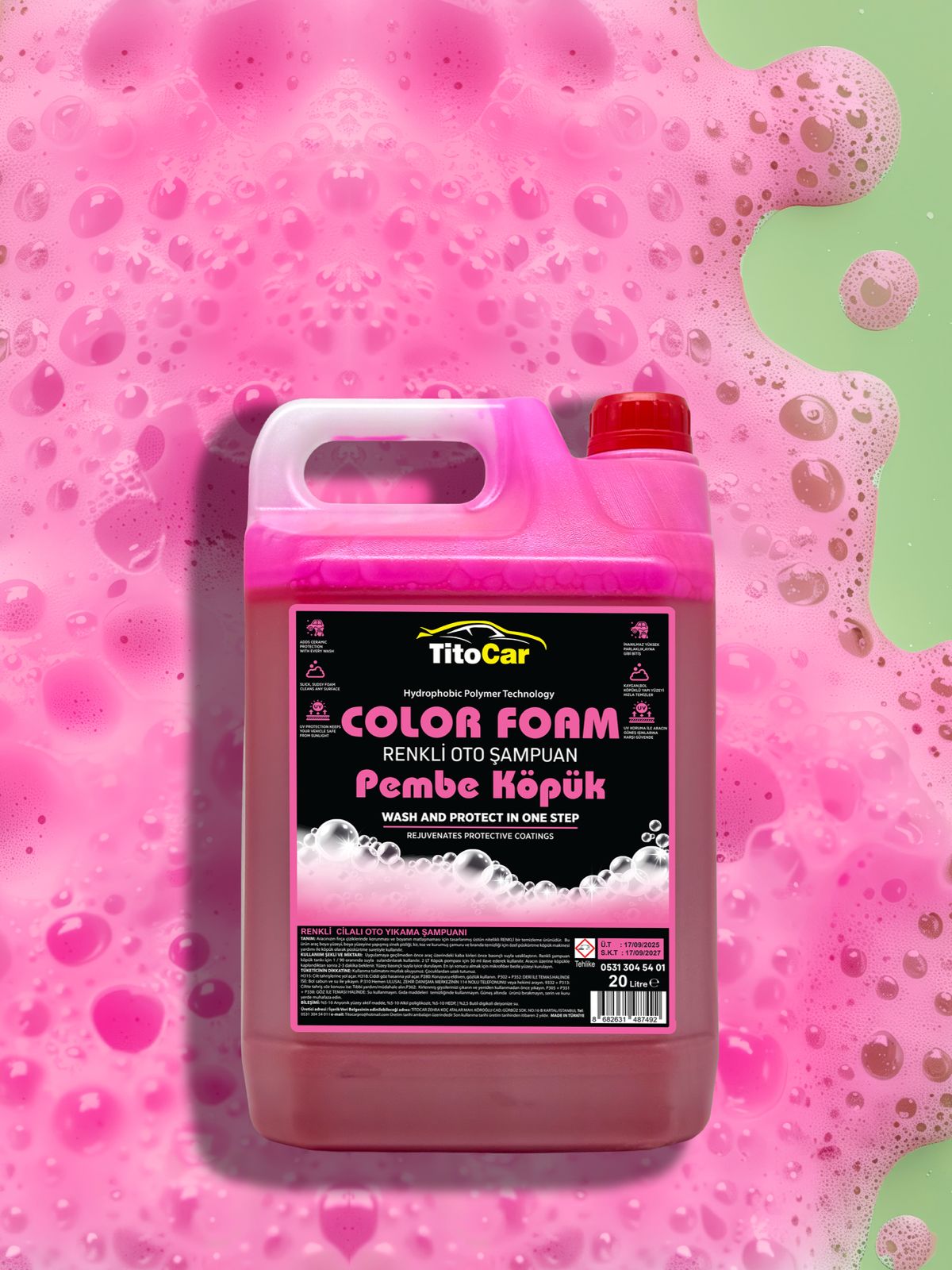 TitoCar Color Foam Pembe Köpük Renkli Şampuan 5 lt