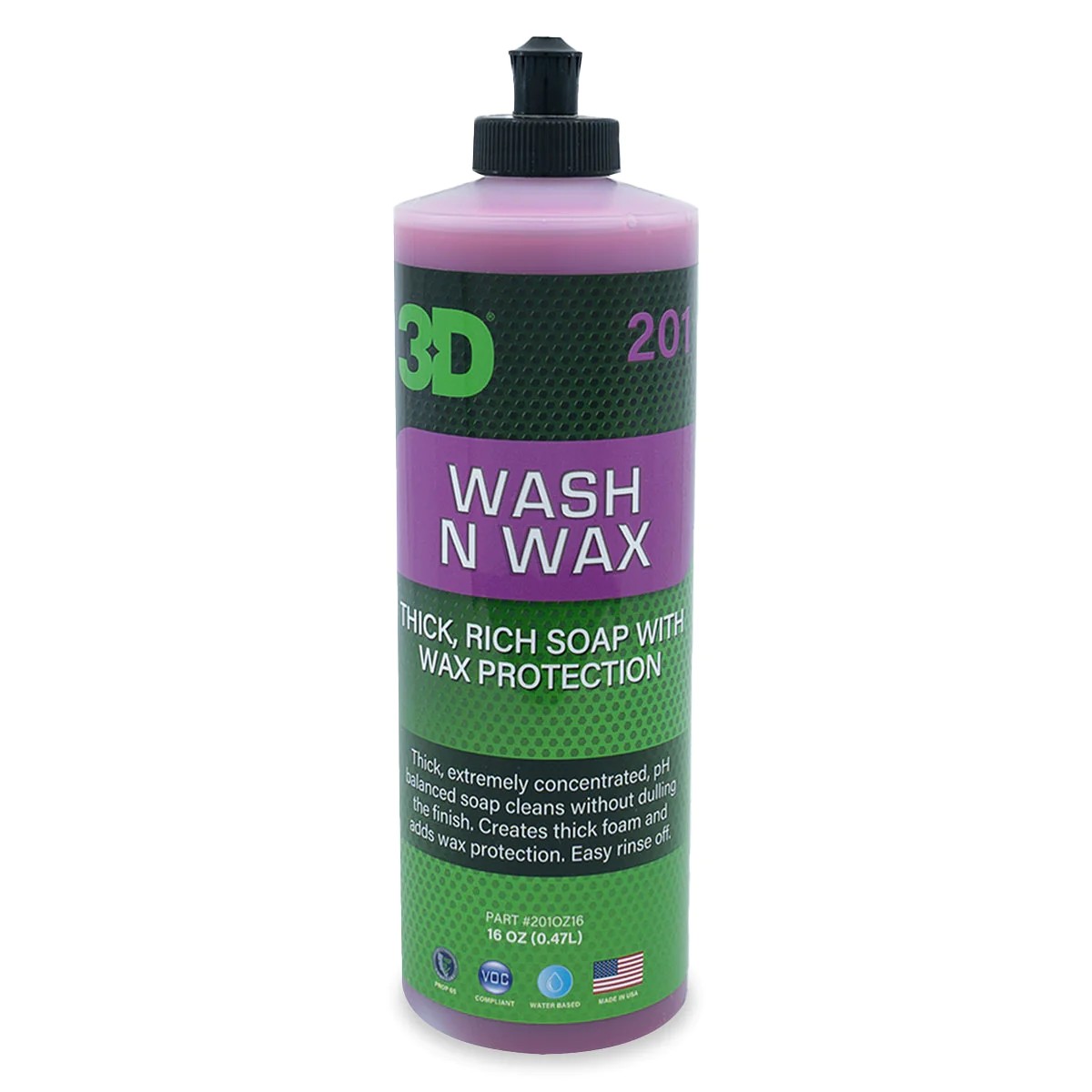 3D 201 Wash N Wax - Konsantre Cilalı Oto Şampuanı 473ml