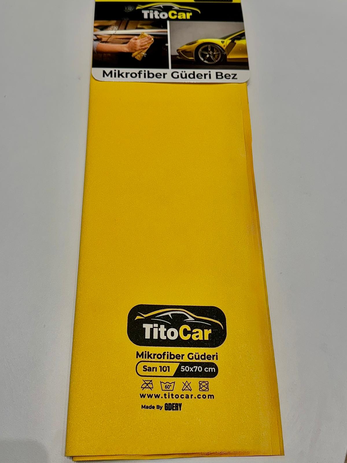 TitoCar Mikrofiber Güderi Bez  Sarı 101 50x70 cm 