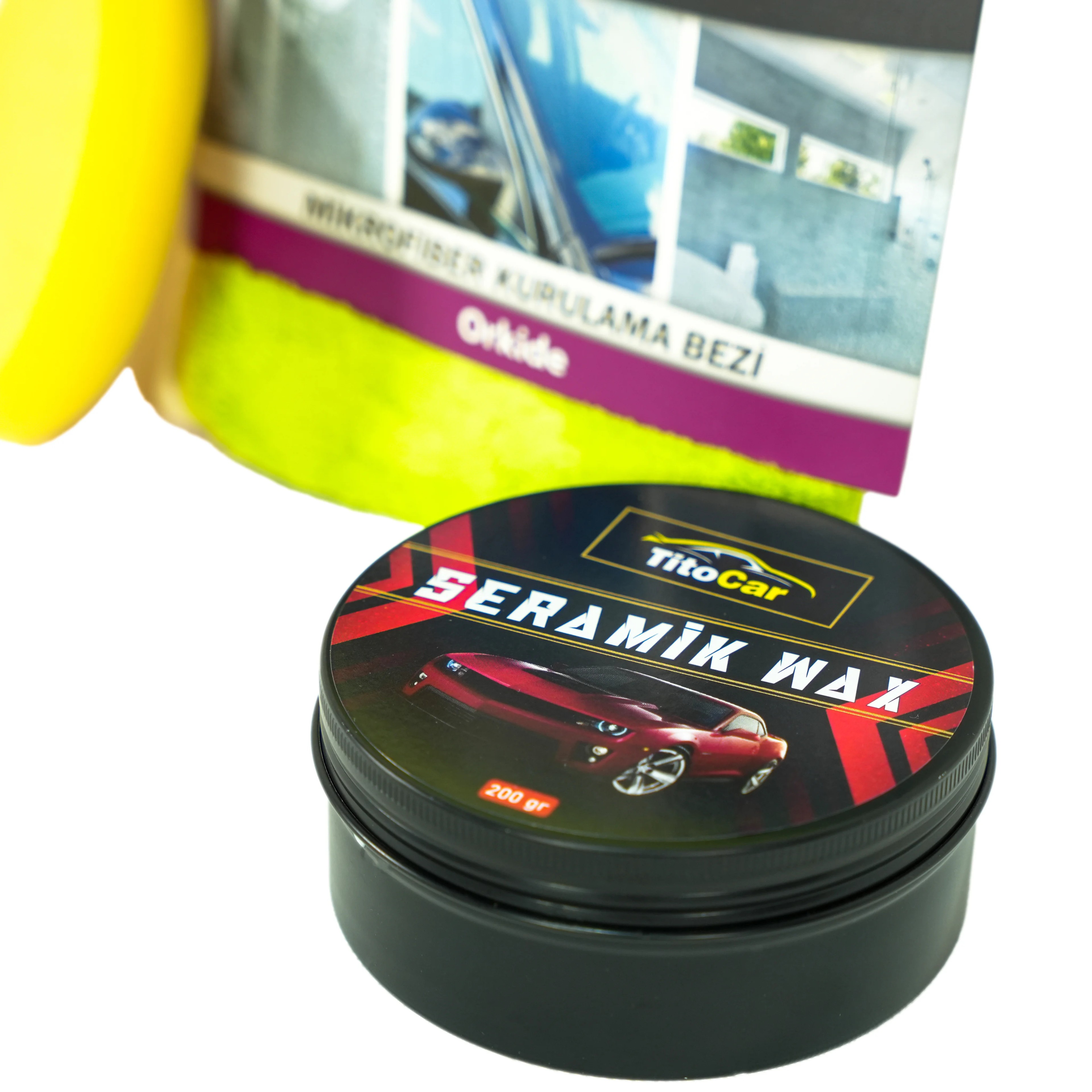 TitoCar Seramik Wax 200 gr Mikrofiber Bez ve Ped Hediyeli