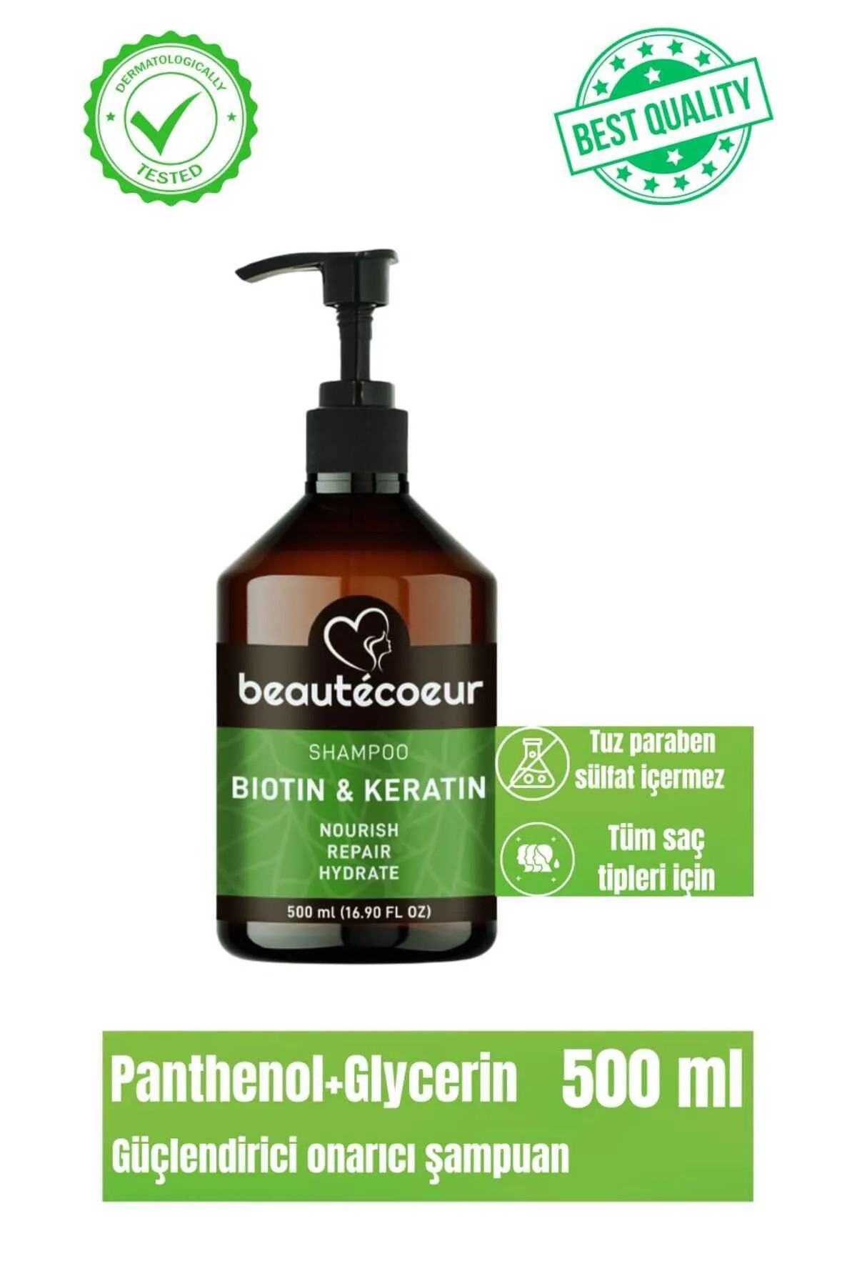 Keratin Ve Biotın İçerikli Şampuan Güçlendirici Canlandırıcı Onarıcı Tuzsuz Şampuan