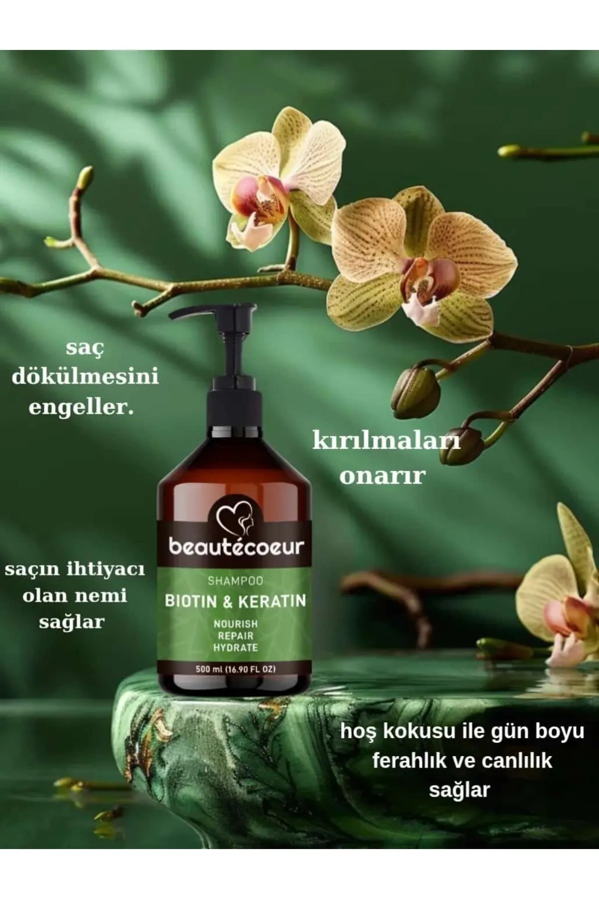 Keratin Ve Biotın İçerikli Şampuan Güçlendirici Canlandırıcı Onarıcı Tuzsuz Şampuan