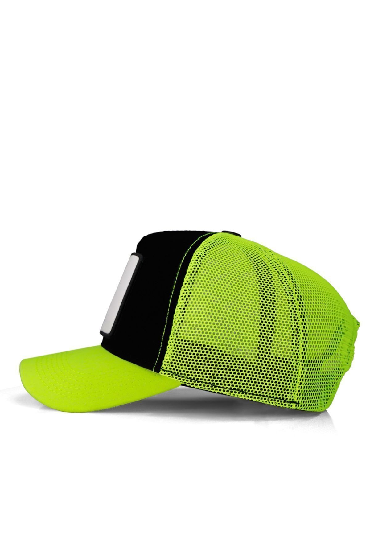 Panter Logolu Neon-Siyah Trucker Şapka