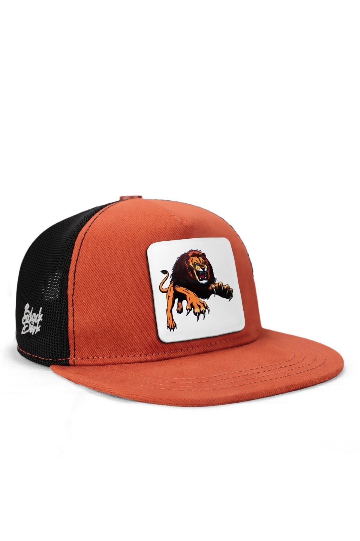 Hip Hop Kids Aslan Logolu Kiremit-Siyah Çocuk Trucker Şapka