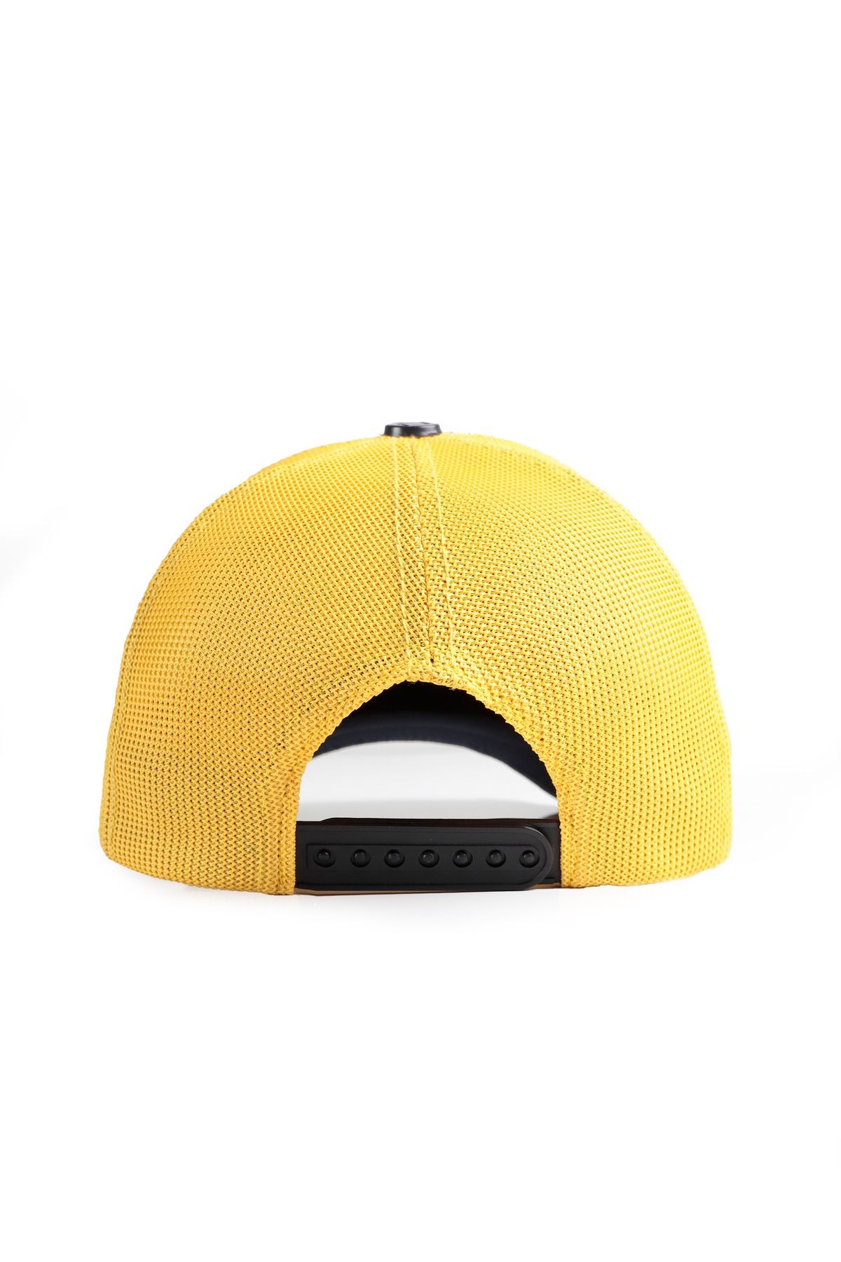 Hustle Logolu Koyu Lacivert-Sarı Trucker Şapka
