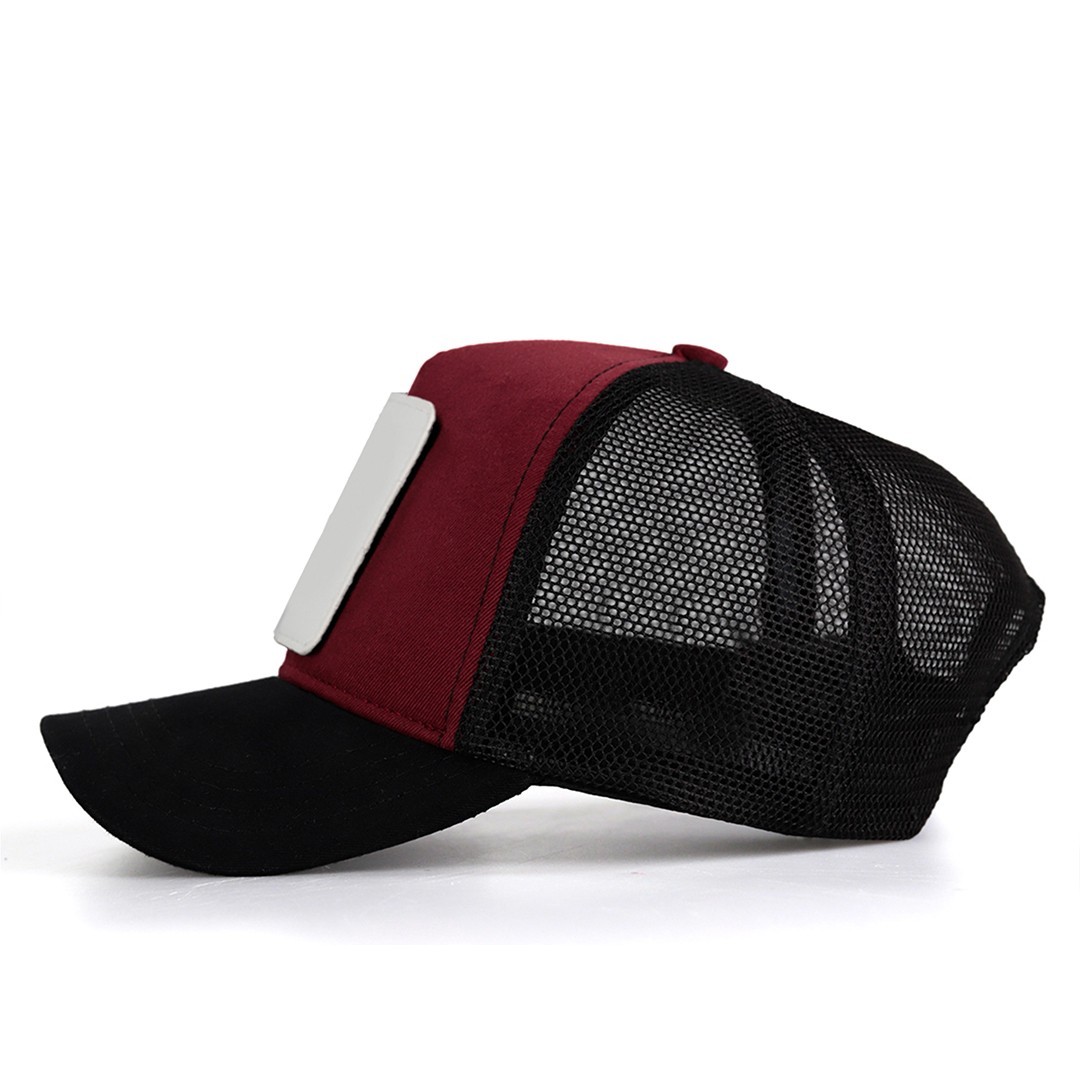 Black-Claret Red Hat (Cap) with Black Brim