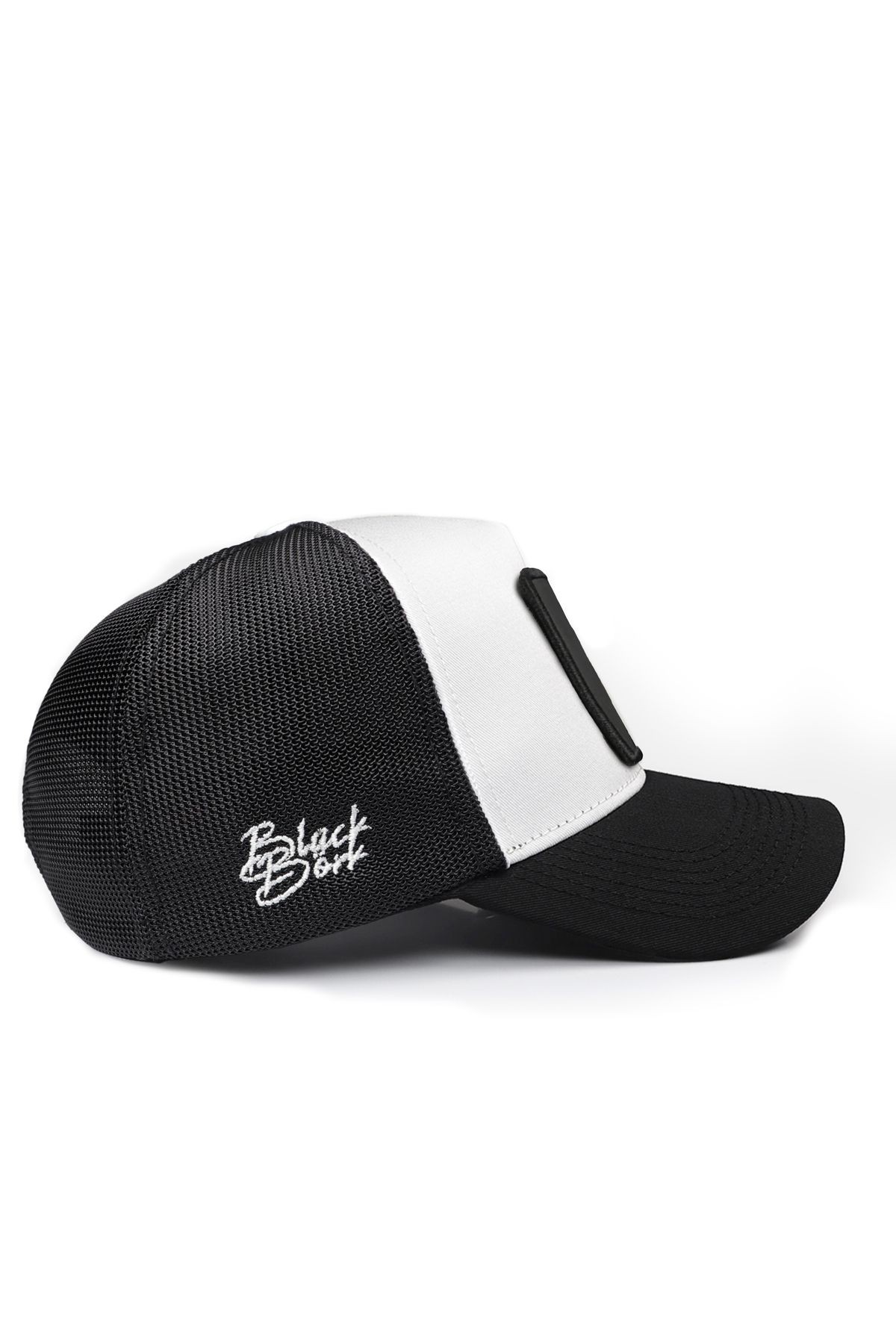 Ayı Logolu Siyah-Beyaz Trucker Şapka