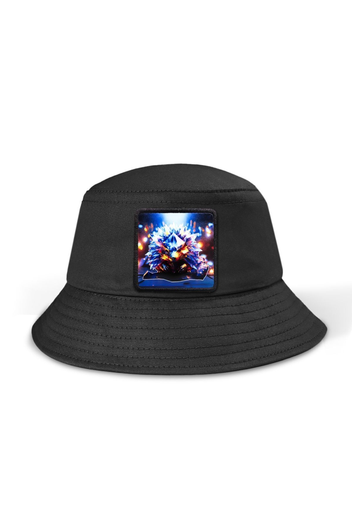 Bucket Kirpi Logolu Siyah Şapka